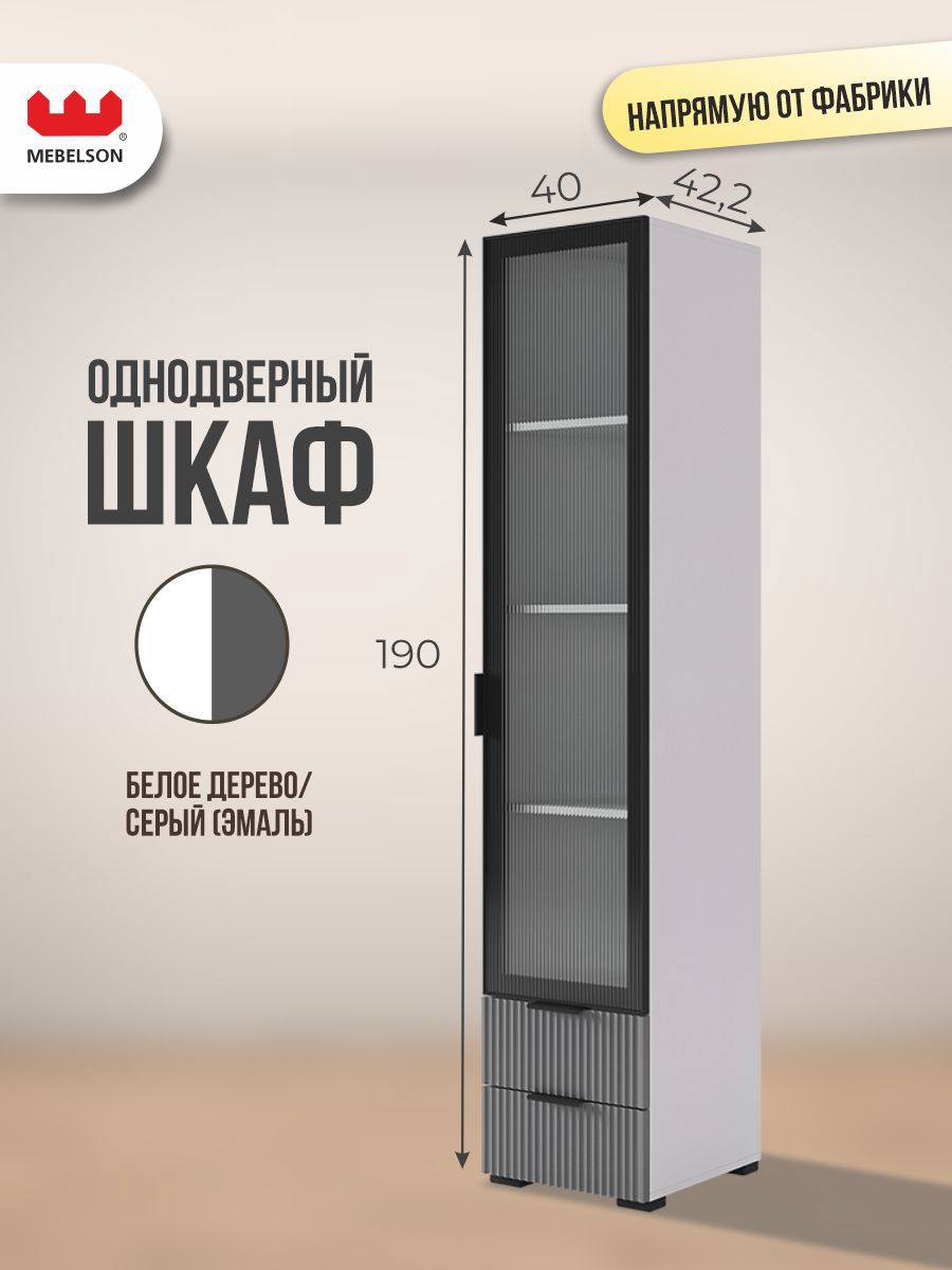 Изображение товара Шкаф распашной Mebelson Зефир 107.03 с 1 дверью стильный современный дизайн Россия