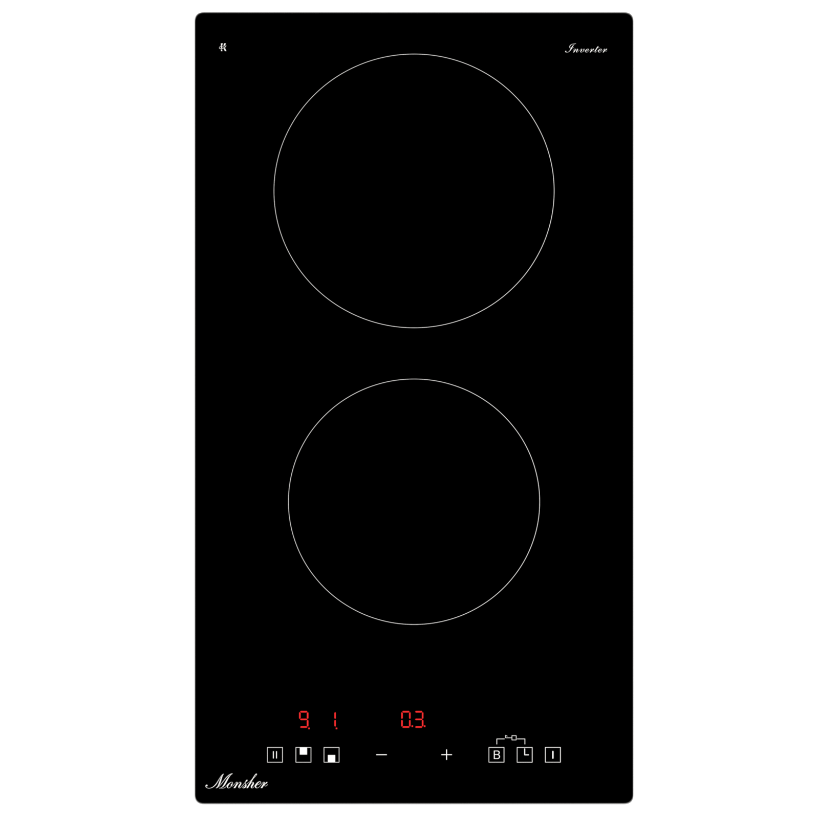 Изображение товара Электрическая варочная панель Monsher MHI 3003 черная 2 конфорки индукция сенсорное управление