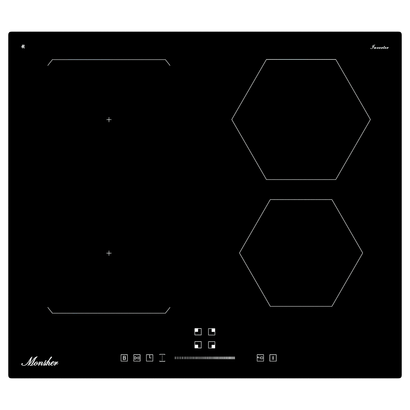 Изображение товара Электрическая варочная панель Monsher MHI 6016 59 см 4 конфорки цвет черный