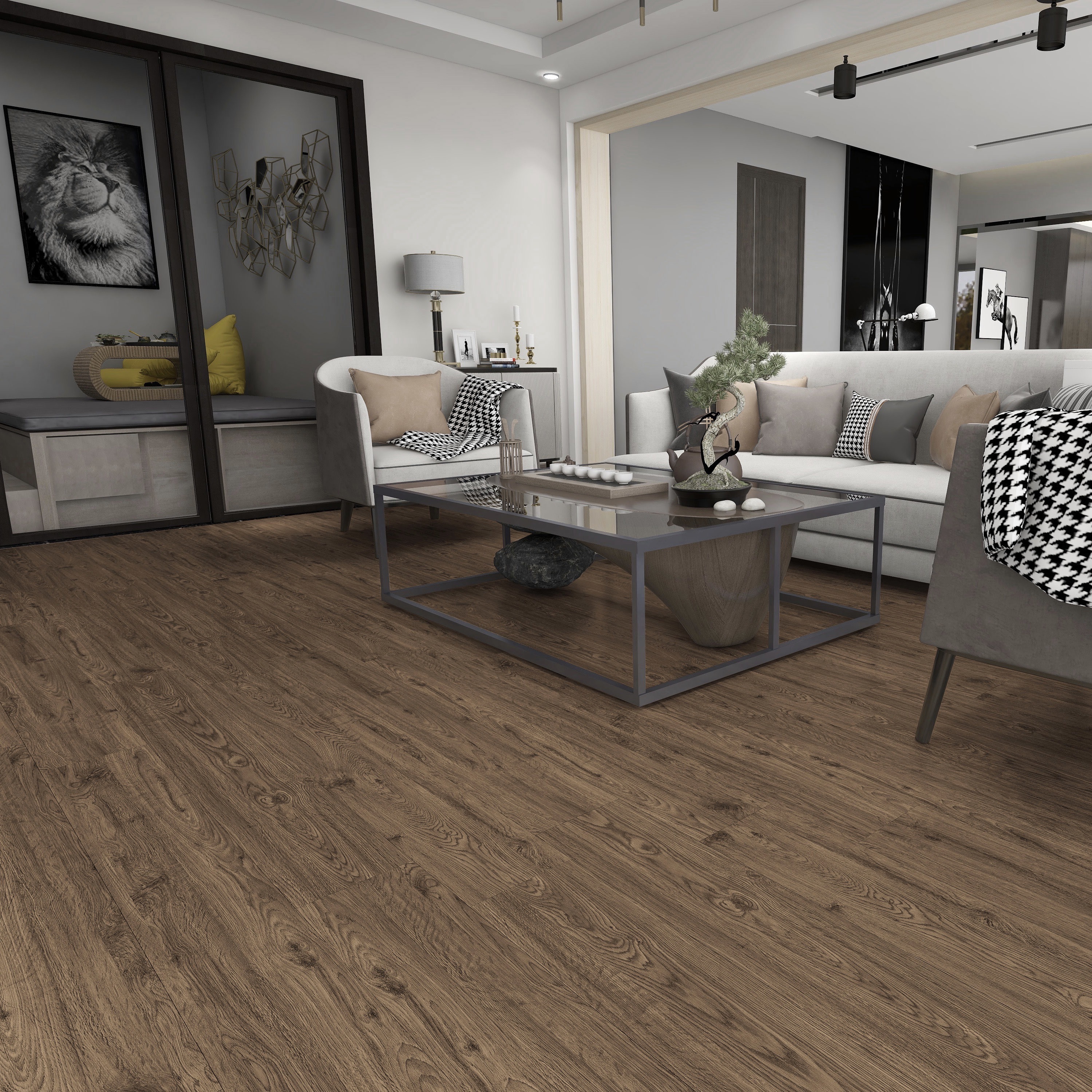 Изображение товара ПВХ плитка Novafloor Stepper Дуб Мокко 1.5 мм 2.79 м² самоклеящаяся влагостойкая