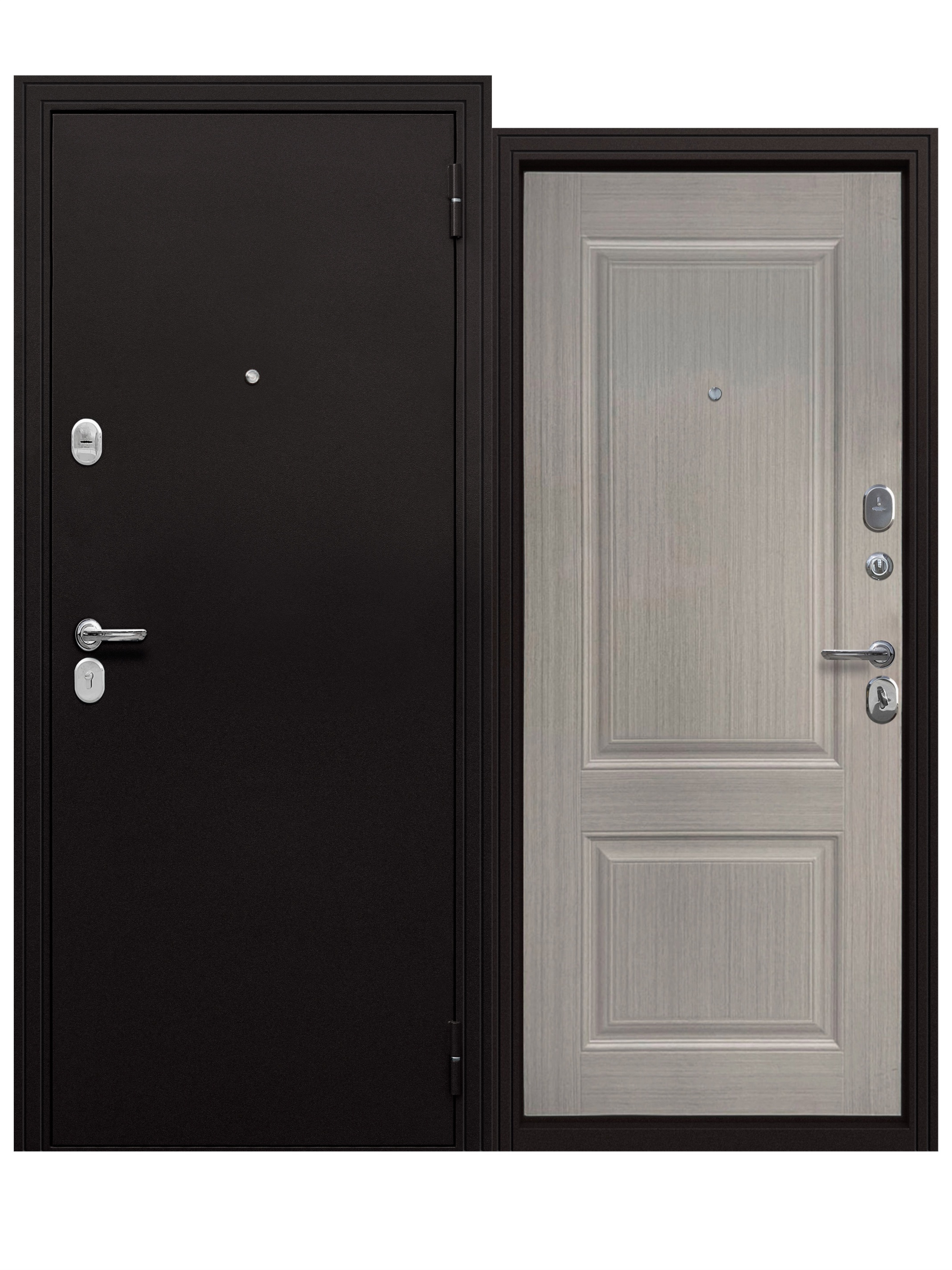 Изображение товара Входная дверь Бриз МП Правый 205x96см Медный антик/Серый клен