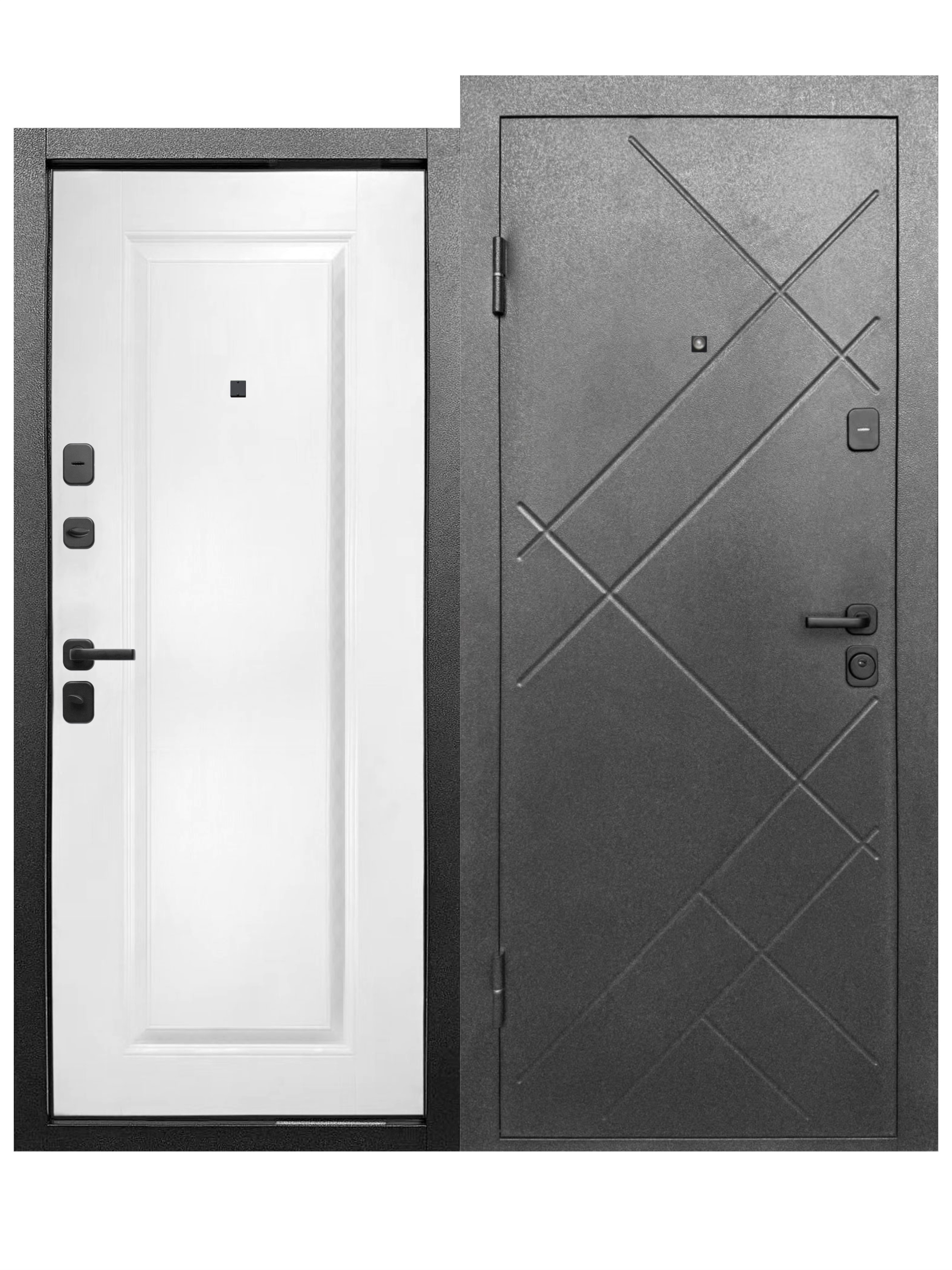 Изображение товара Входная дверь Бриз Штамп МП левый 205x86см цвет букле графит/эмалит белый Изображение товара Входная дверь Бриз Штамп МП левый 205x86см цвет букле графит/эмалит белый