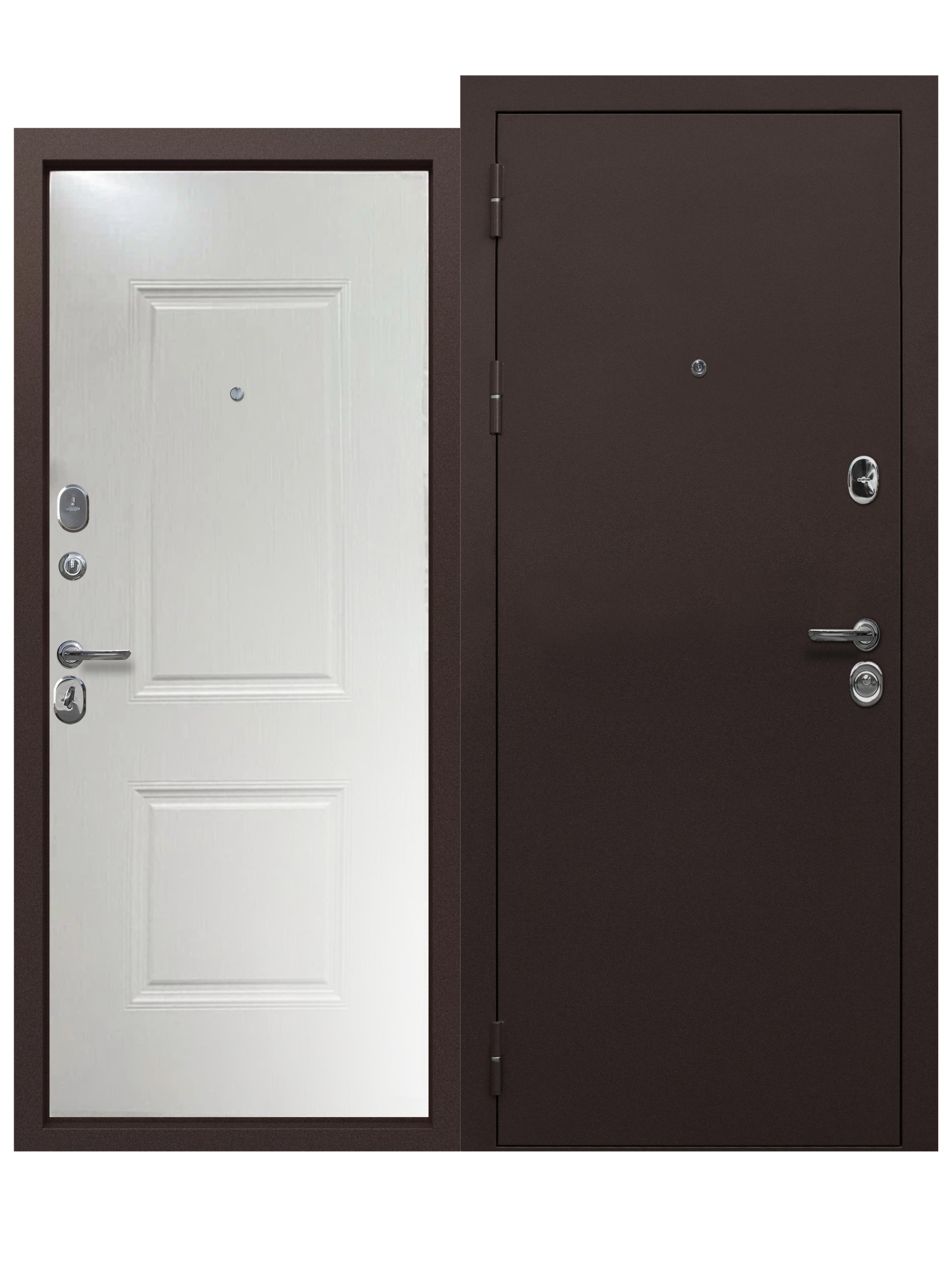 Изображение товара Входная дверь Бриз МП левый 205x96см цвет черный антик/белый клен