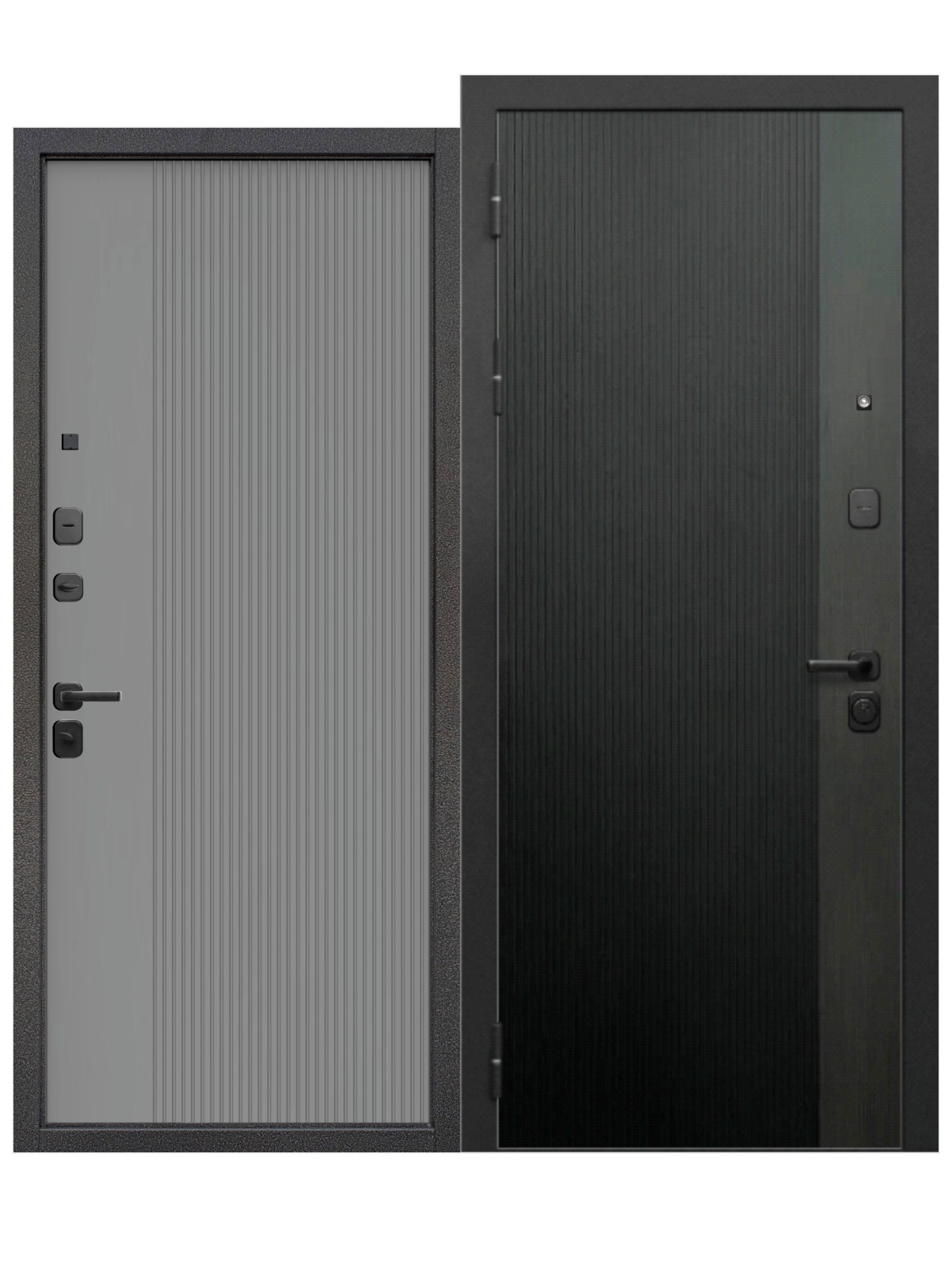 Изображение товара Входная дверь Бриз Вертикаль левый 205x96 см черный/серый