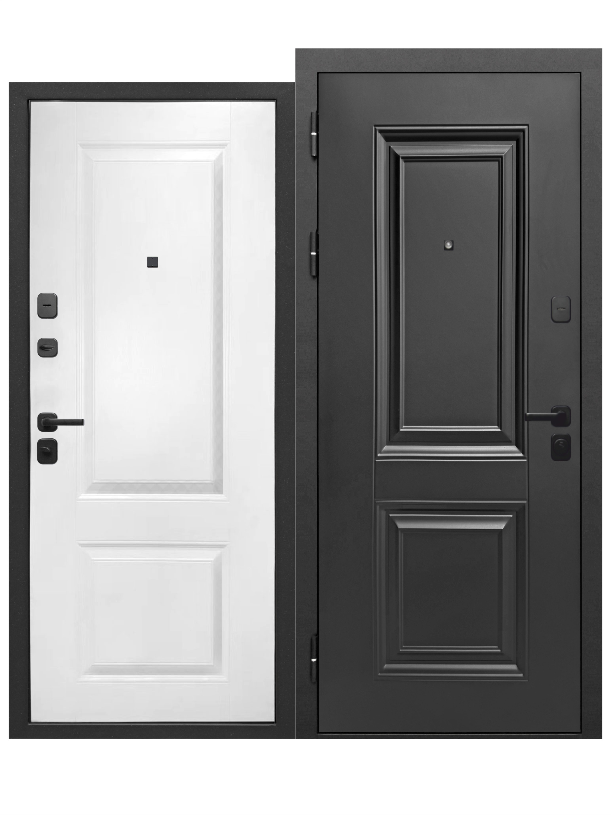 Изображение товара Входная дверь Бриз МП Левый 205x86см Муар Черный/Белый клен