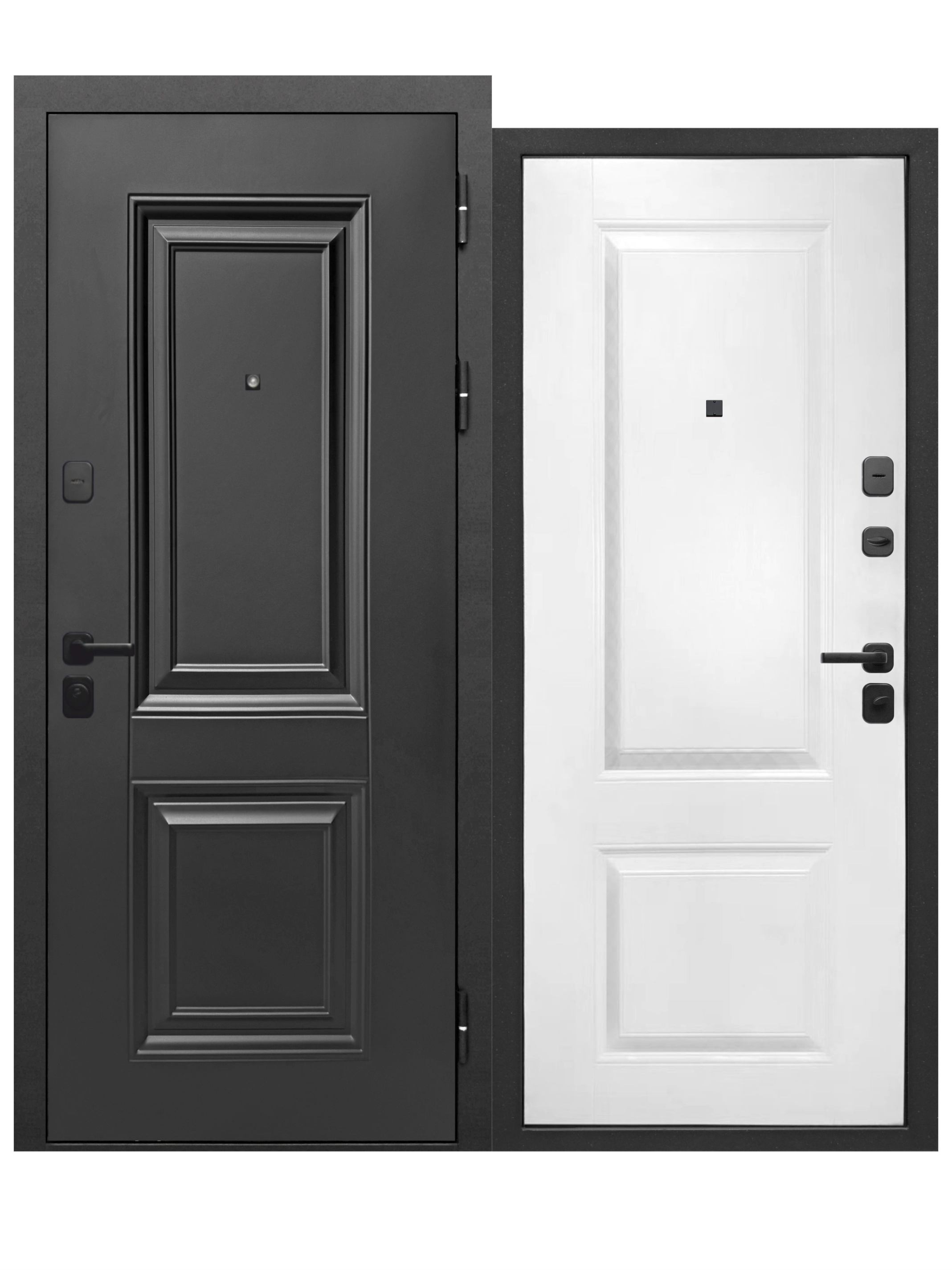 Изображение товара Входная дверь Бриз MP, правый, 205x96 см, муар черный/клен белый