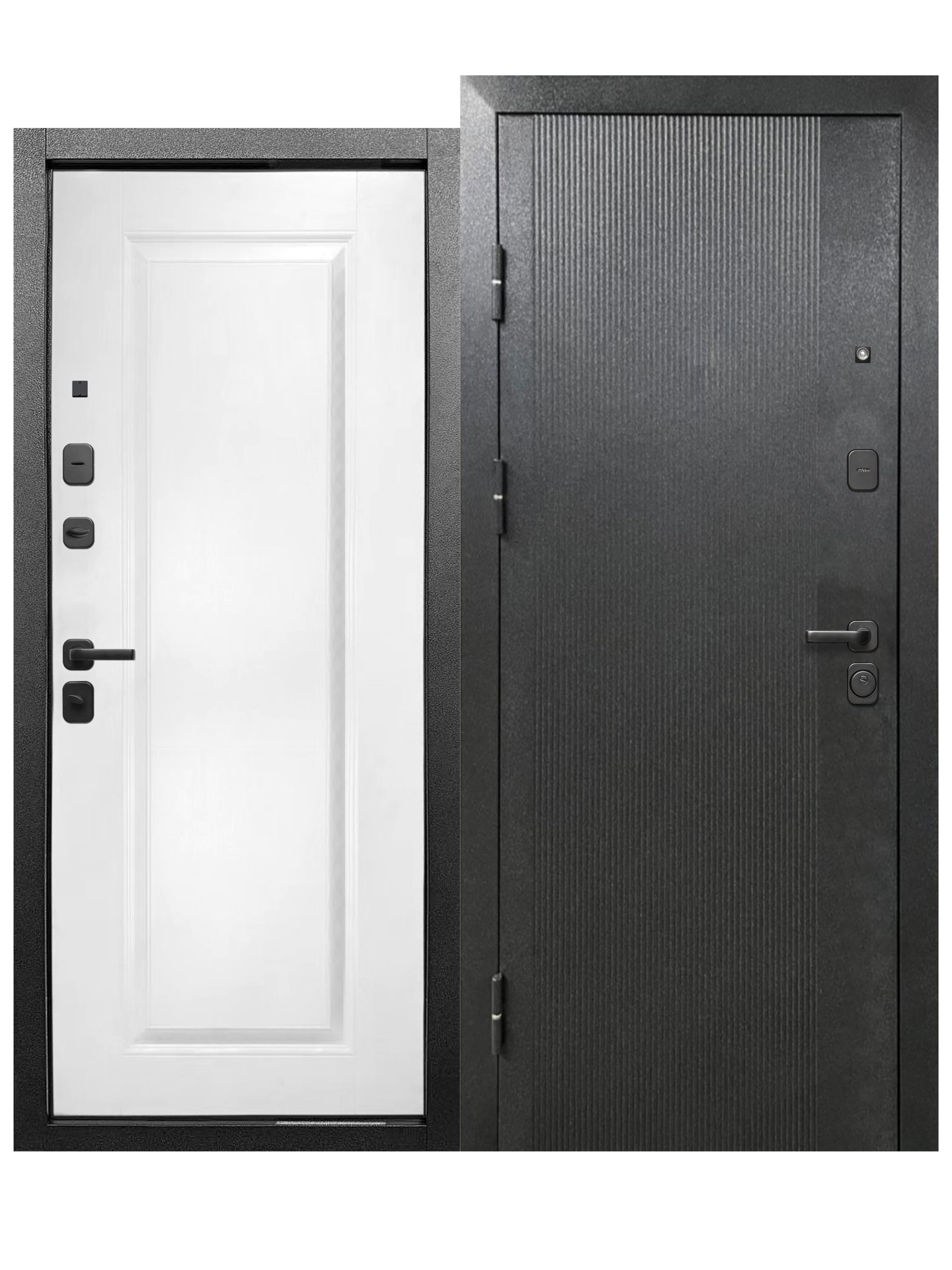 Изображение товара Входная дверь Бриз Штамп Классика МП левый 205х86 см, Букле графит