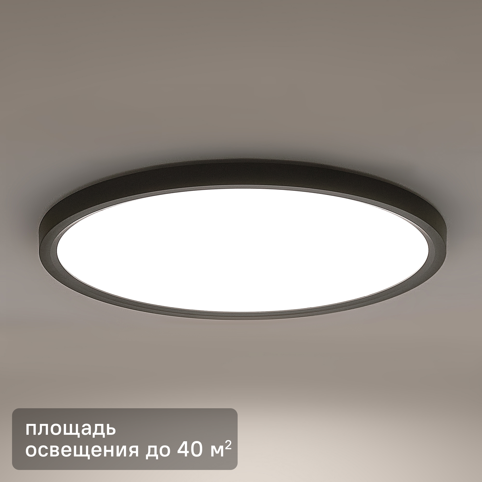 Изображение товара Светильник настенно-потолочный светодиодный 90 Вт 50 м² регулируемый свет цвет черный