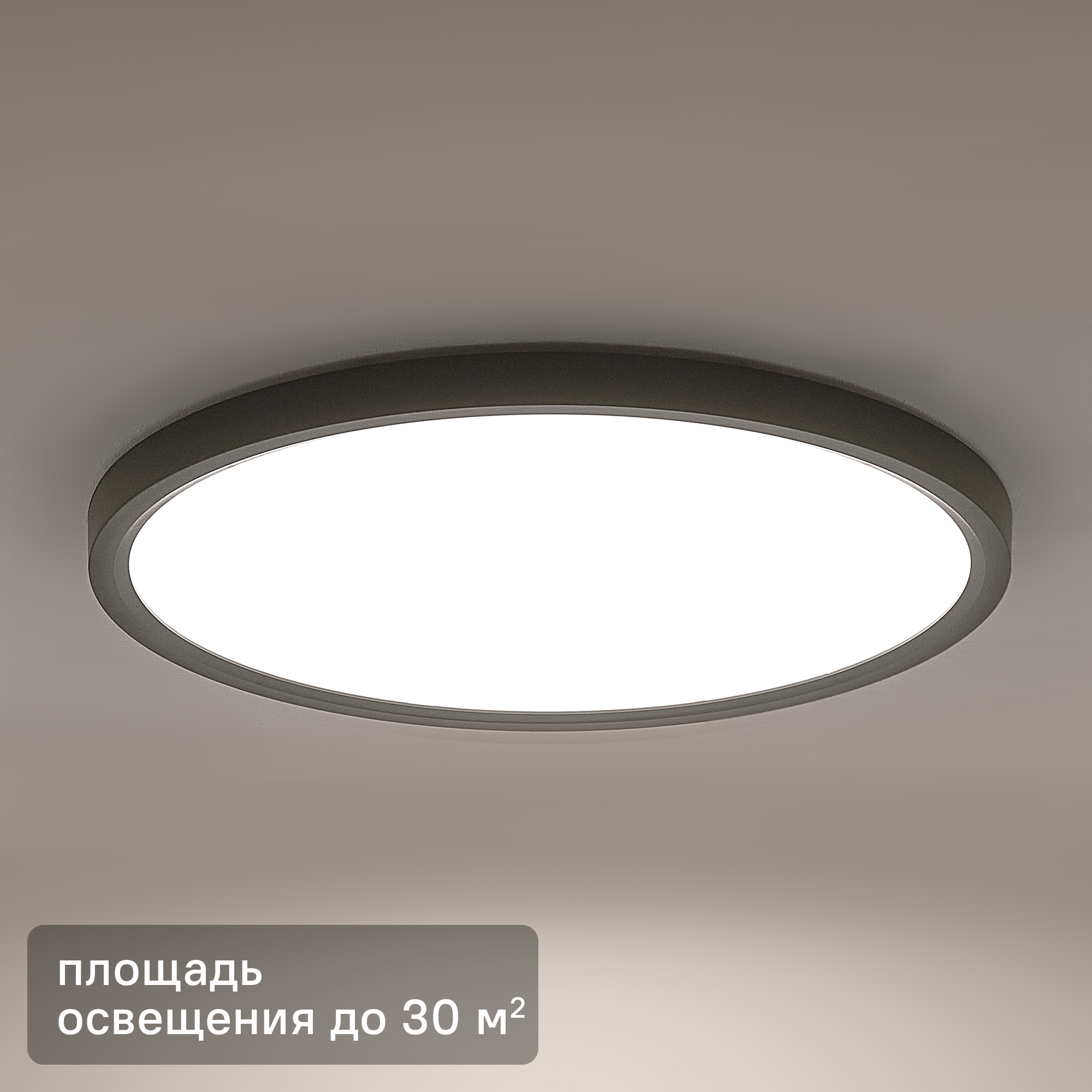 Изображение товара Светильник настенно-потолочный светодиодный 60 Вт 35 м² регулируемый свет цвет черный матовый