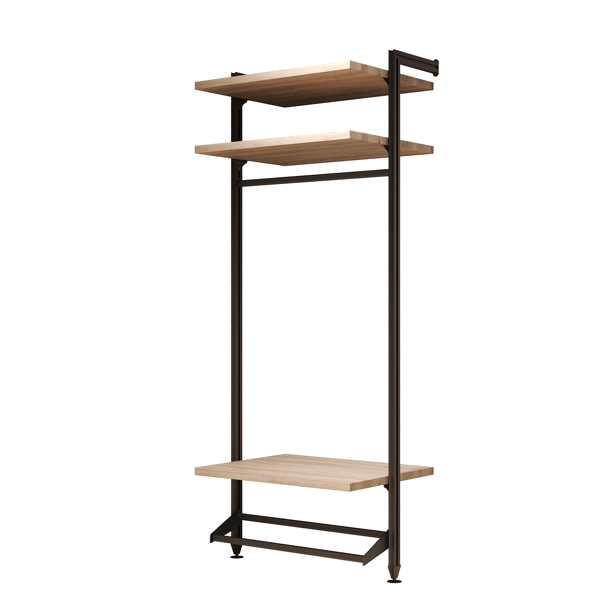 Изображение товара Гардеробная система SMART ALUM Москва 83x203x55 см черный натуральное дерево