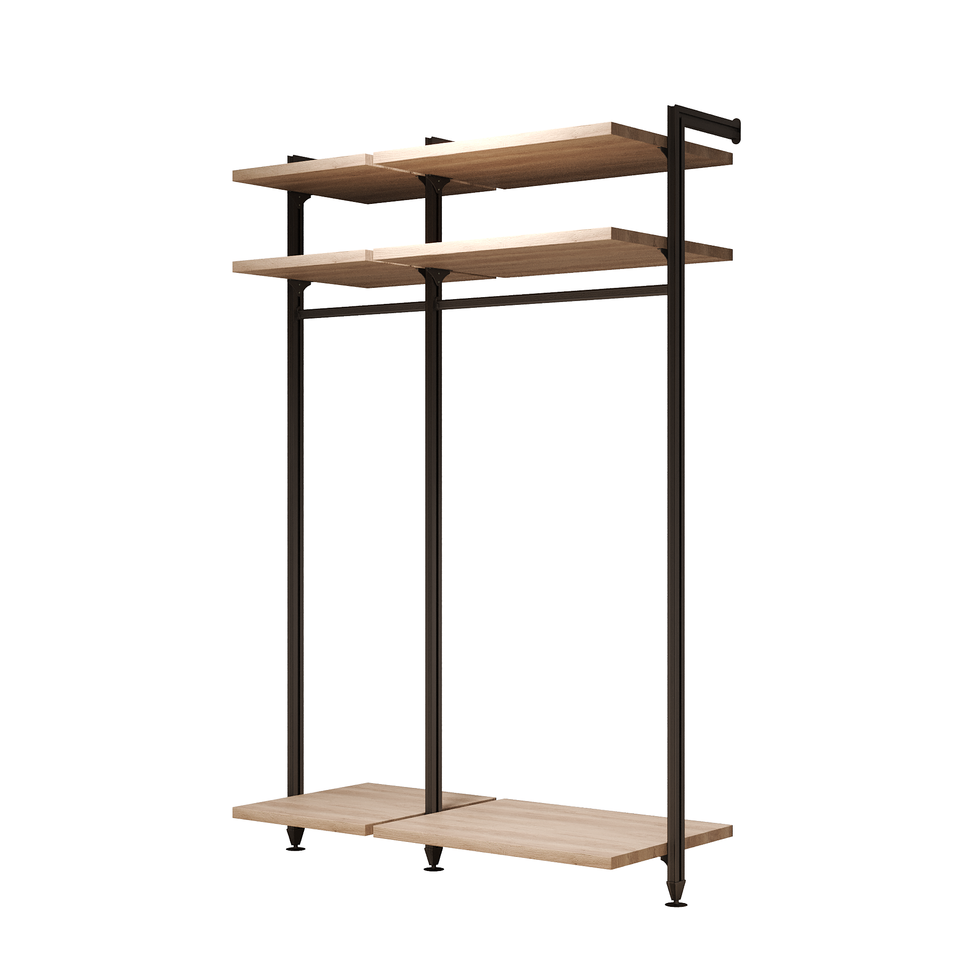 Изображение товара Гардероб Smart alum Сочи 88.5x210x50 см цвет натуральное дерево, черный