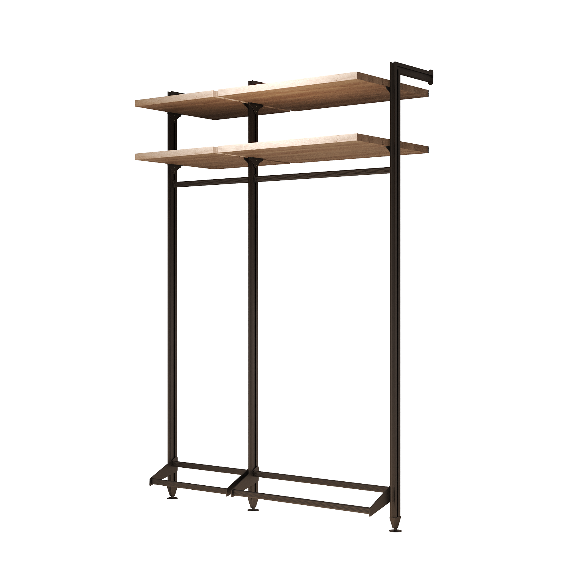 Изображение товара Гардеробная система SMART ALUM Самарканд 88.5x210x50 см натуральное дерево и черный цвет