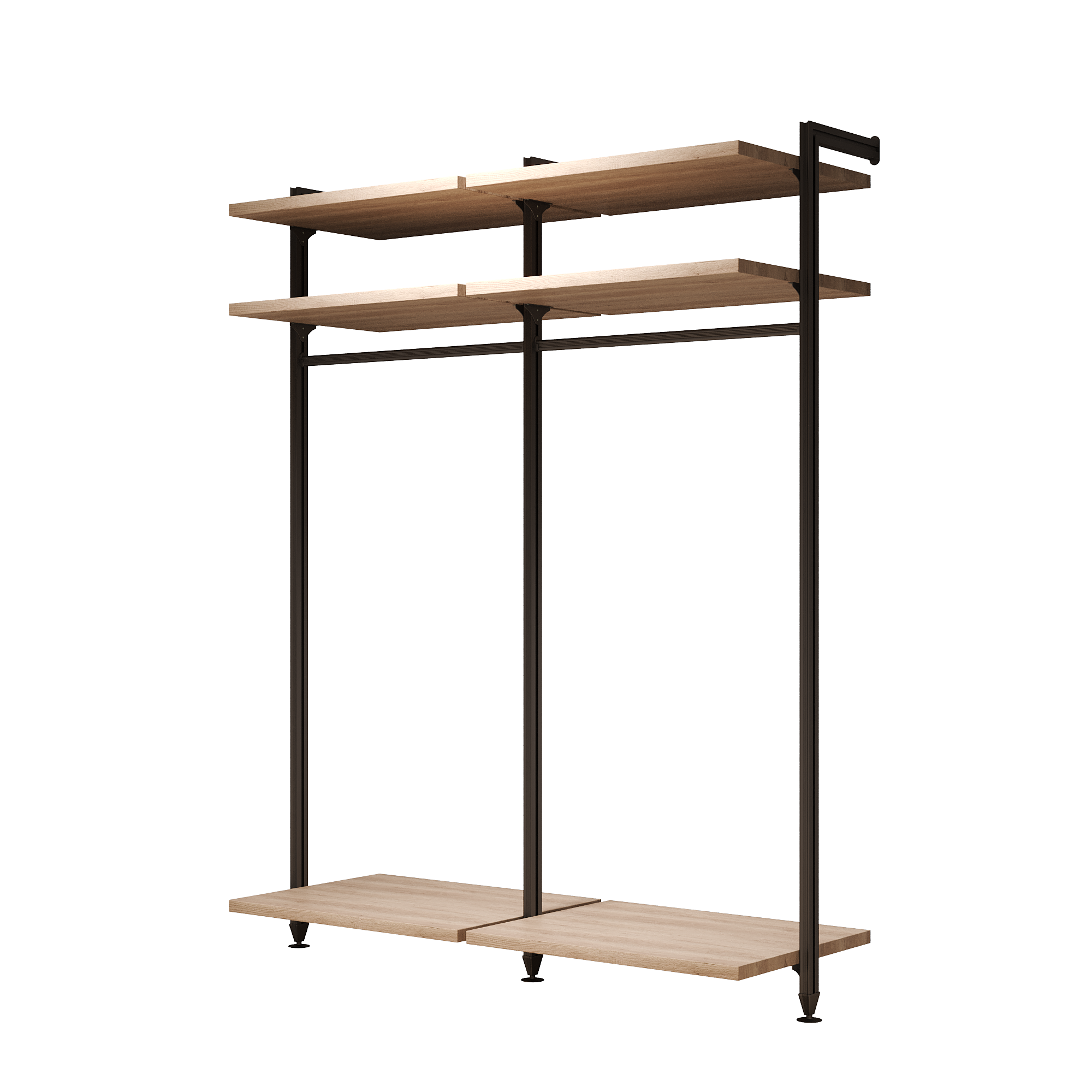 Изображение товара Гардеробная система SMART ALUM Каир 88.5x210x50 см черный и натуральное дерево