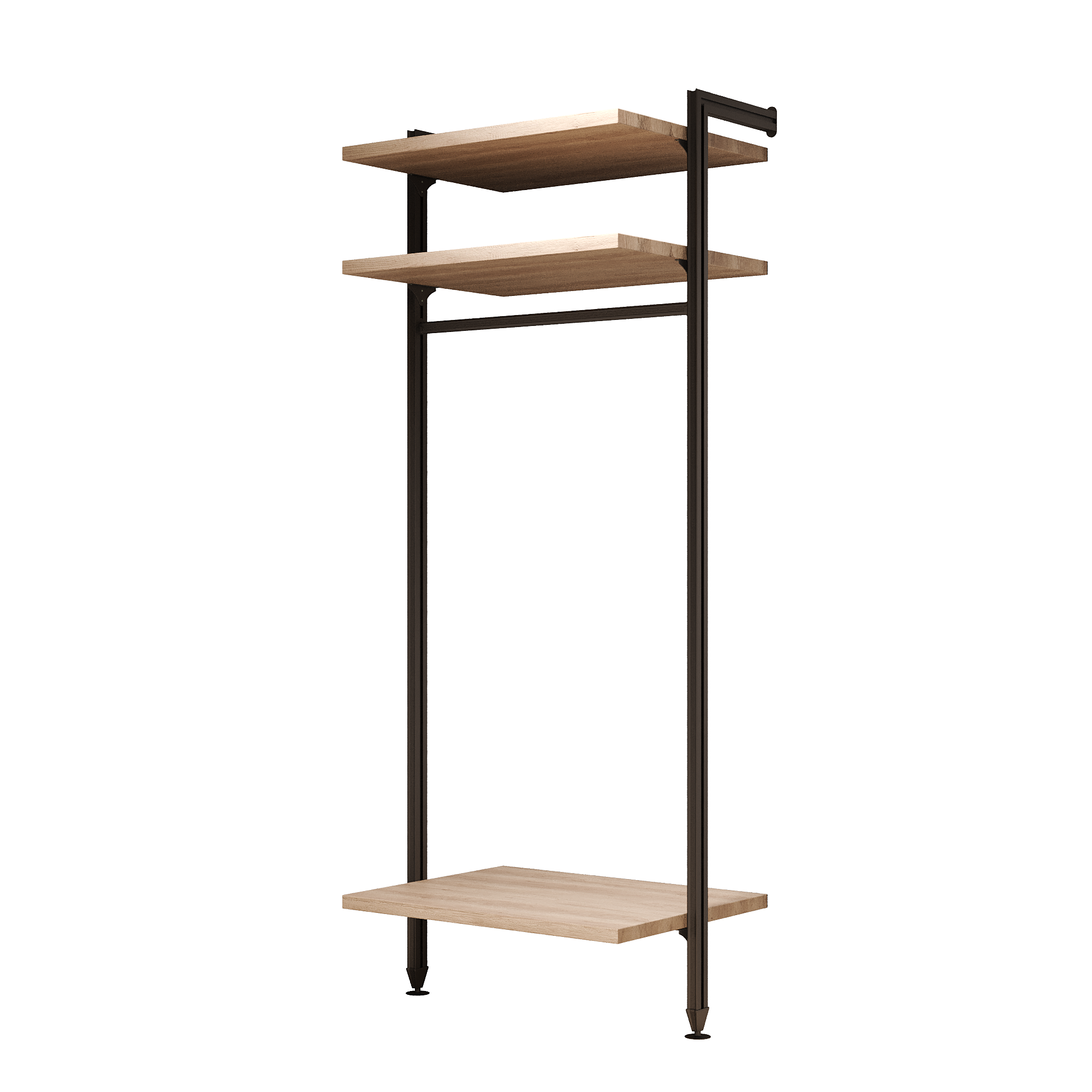 Изображение товара Гардероб Smart alum Венеция 88.5x210x50 см цвет натуральное дерево, черный