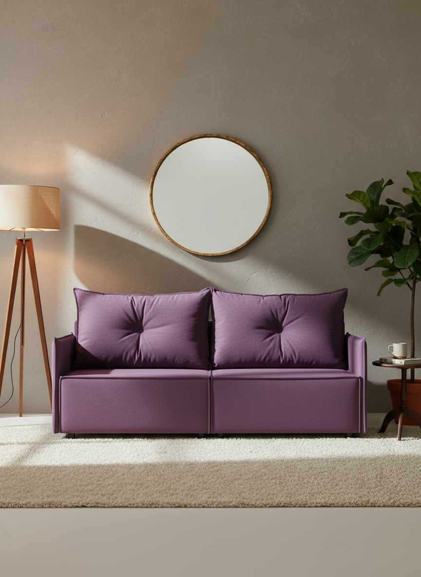 Изображение товара Диван раскладной CITYHD Гонконг Слим 200x90 см фиолетовый