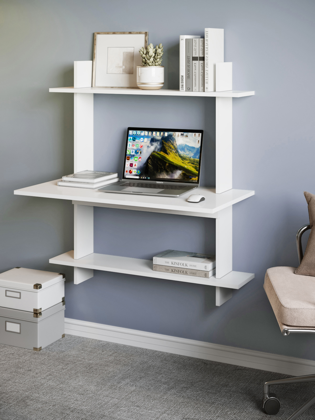 Изображение товара Стол подвесной Мэрдэс СтТ3 90x99x45 см ЛДСП цвет белый