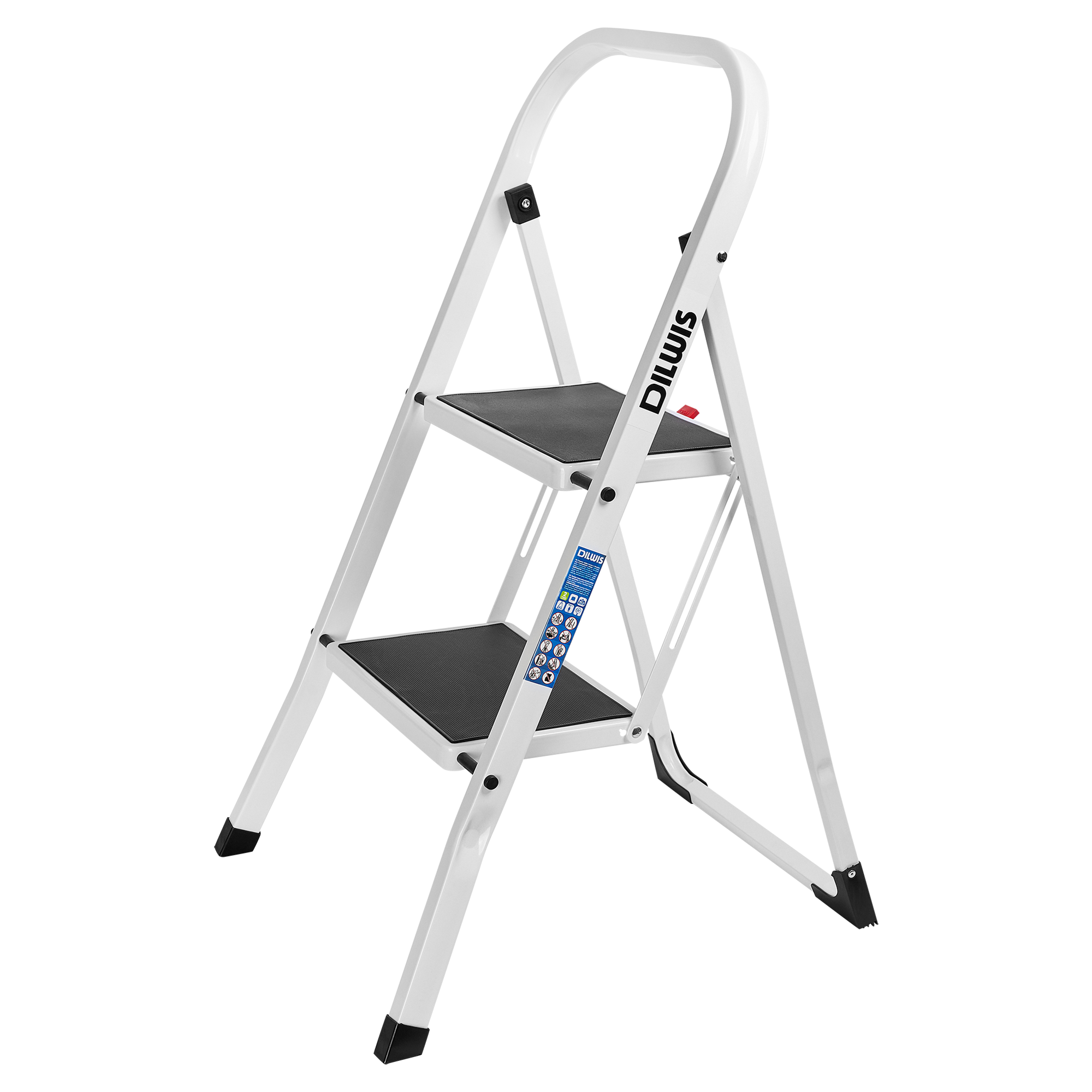 Изображение товара Стремянка стальная DILWIS 97702 2 ступени максимальная нагрузка 150 кг