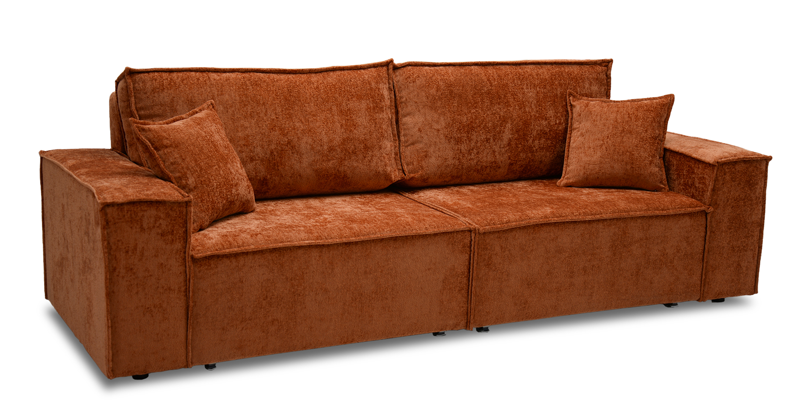 Изображение товара Диван раскладной Ладья Фабио 250x87x101 см шенилл терракотовый стиль Лофт