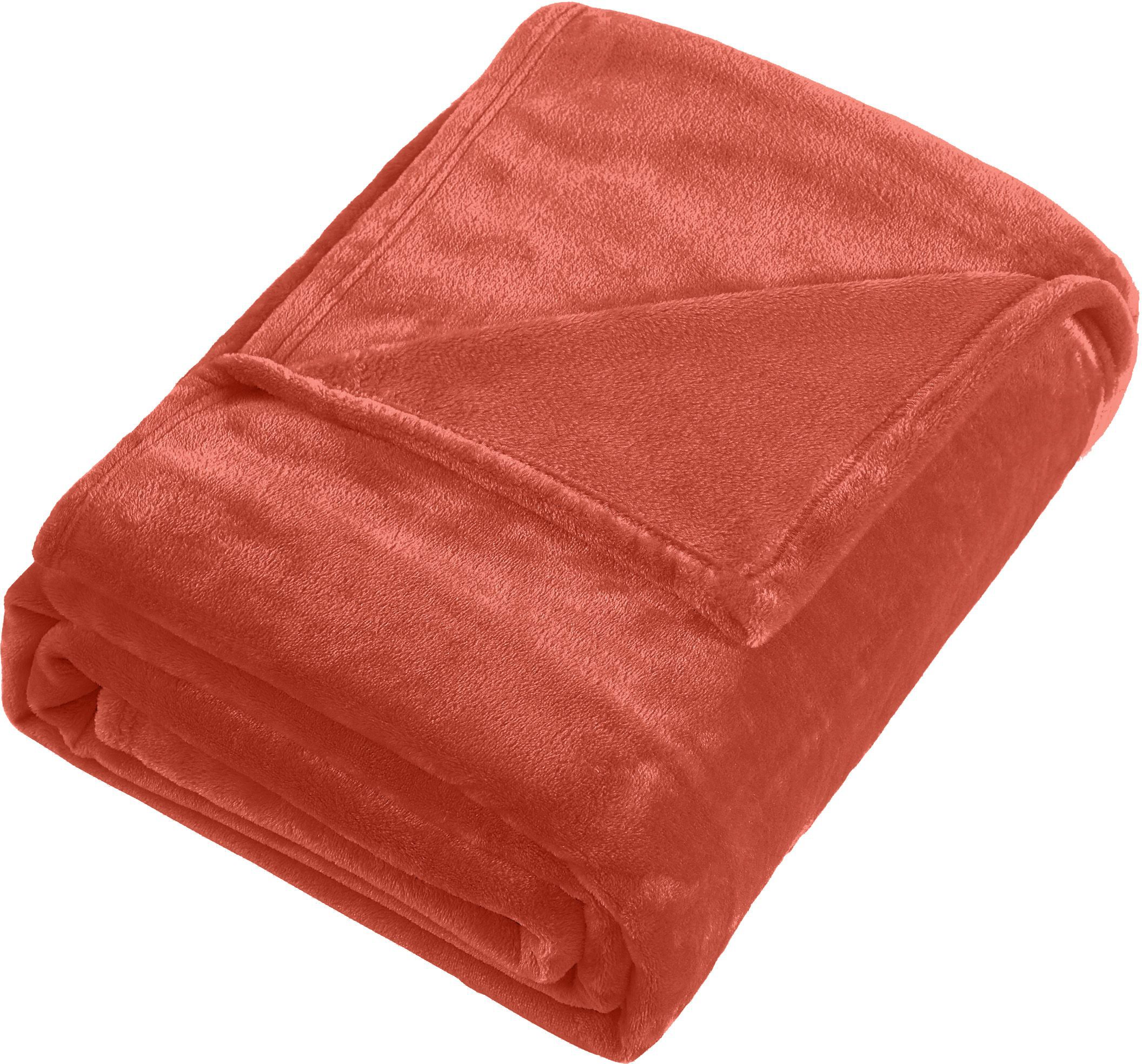 Изображение товара Плед Flandria 200x220 см из микрофибры терракотовый, современный дизайн