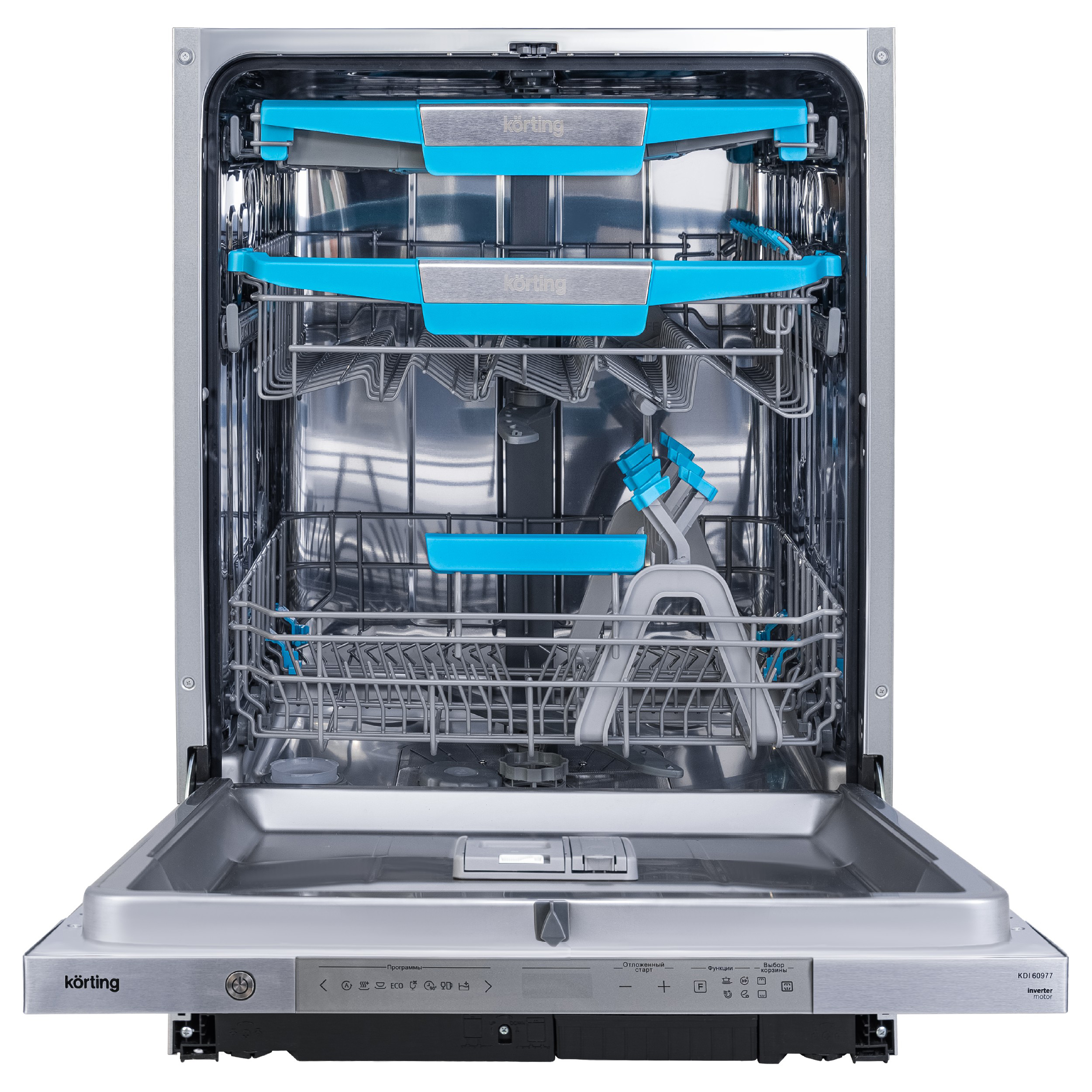 Изображение товара Встраиваемая посудомоечная машина Korting KDI 60977 59.8 см 8 программ цвет серый