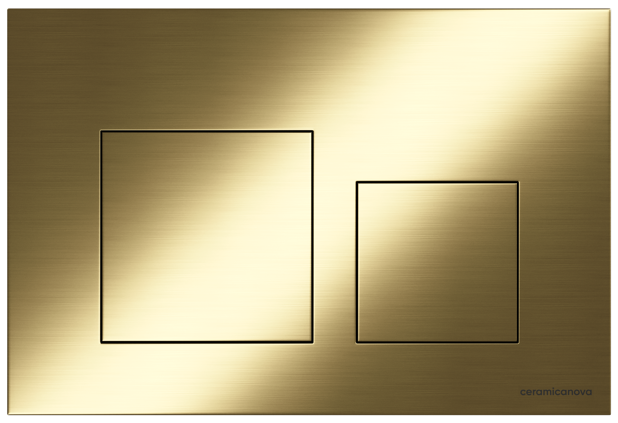 Изображение товара Двойная кнопка смыва Ceramicanova Balance квадратные клавиши брашированное золото CN12-002BG