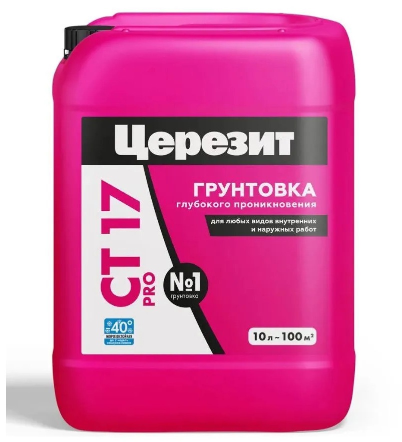 Изображение товара Грунтовка Церезит CT 17 Pro морозостойкий цвет розовый 10л Изображение товара Грунтовка Церезит CT 17 Pro морозостойкий цвет розовый 10л