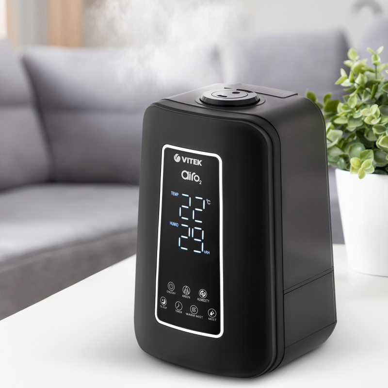 Изображение товара Ультразвуционный увлажнитель воздуха Vitek VT-2340 4.5л с ионизацией для дома Изображение товара Ультразвуционный увлажнитель воздуха Vitek VT-2340 4.5л с ионизацией для дома
