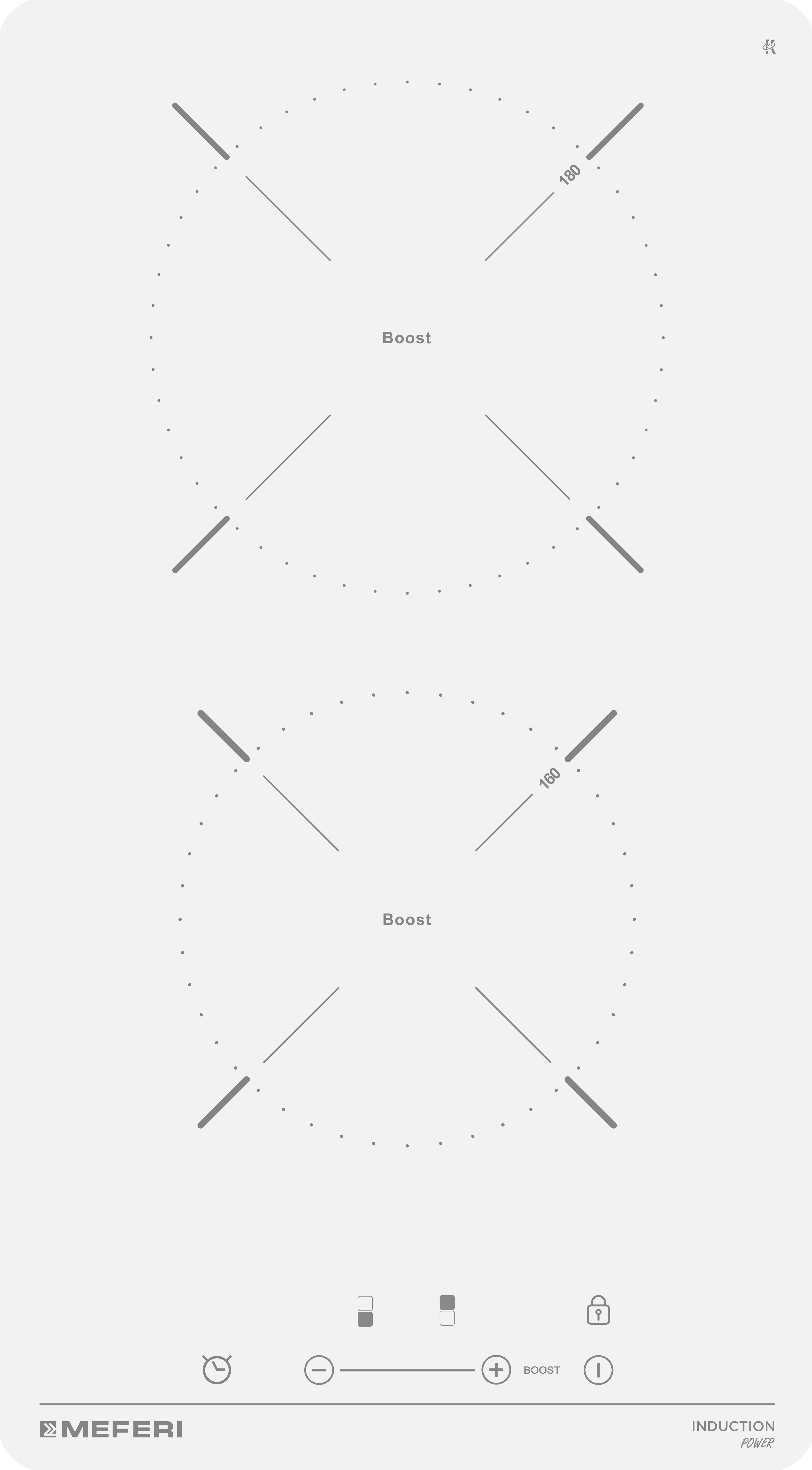 Изображение товара Индукционная варочная панель MEFERI MIH302WH POWER 28 см 2 конфорки белая