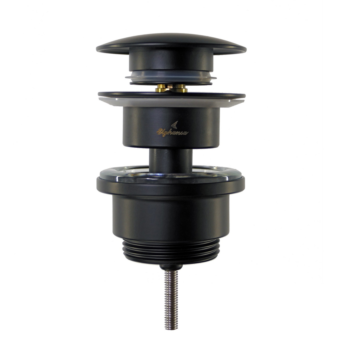 Изображение товара Донный клапан для раковины Elghansa WBT-227-Black 14 см ø40 клик-клак цвет черный матовый, черный
