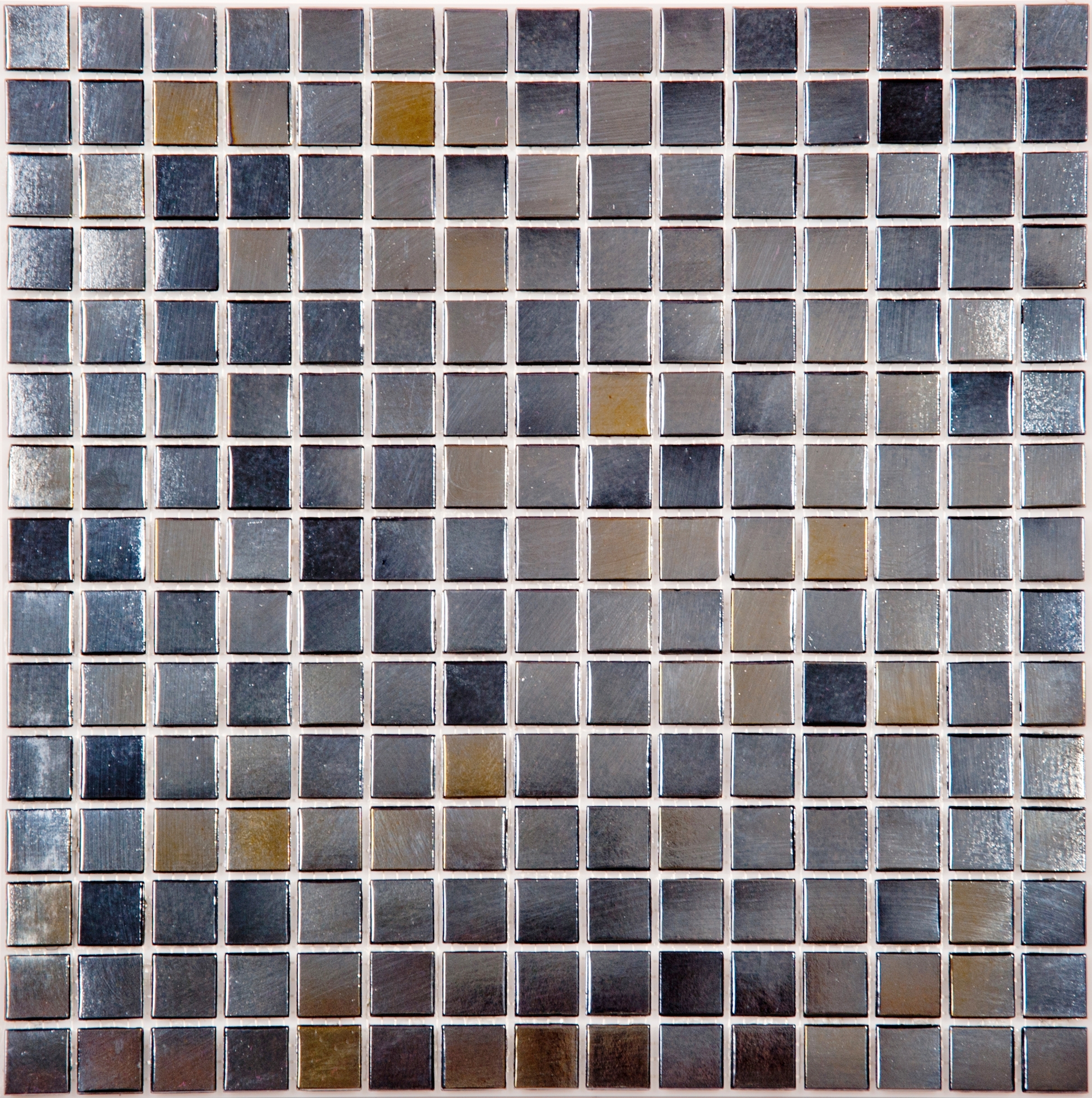 Изображение товара Декоративная стеклянная мозаика стандарта 20lk02 NS02GG0001nsk серый серебристый