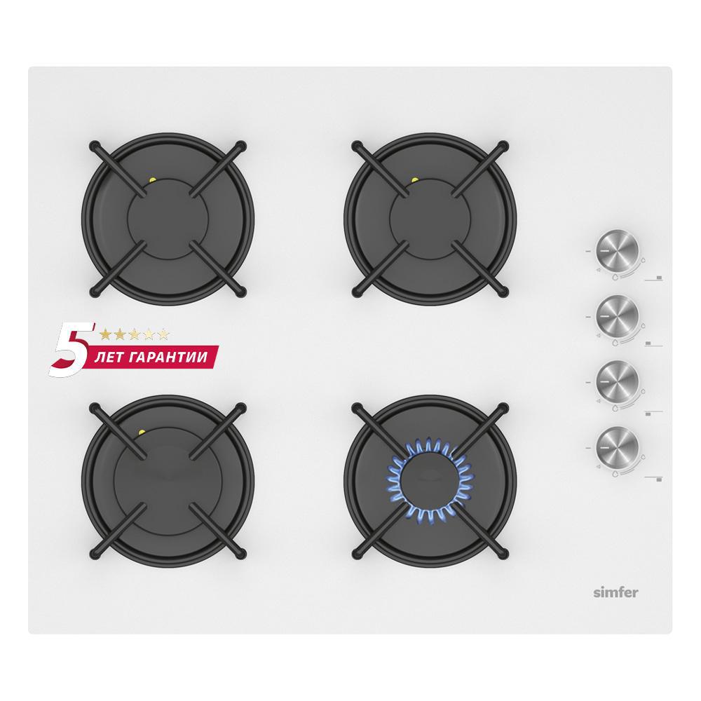 Изображение товара Газовая варочная панель Simfer H60K40C000 60 см 4 конфорки цвет белый