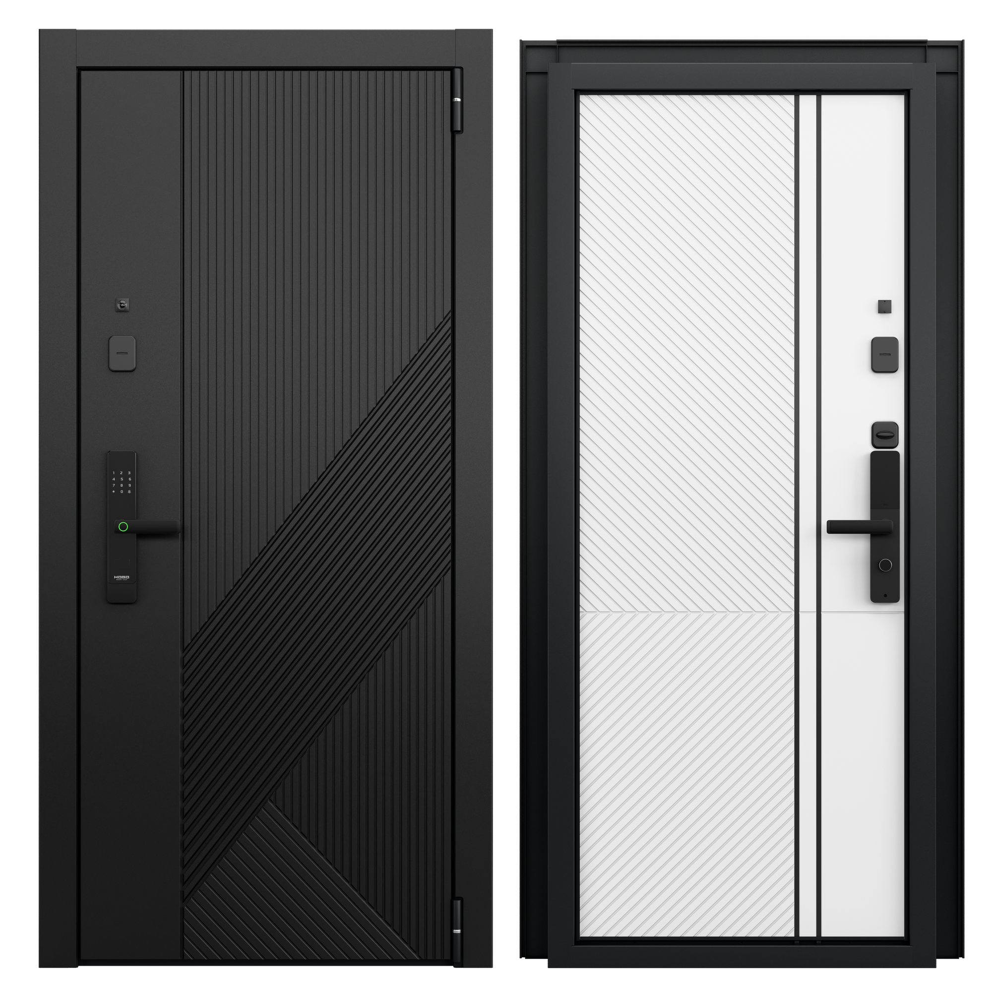 Изображение товара Входная дверь Torex Белла-5 правый 205x86см цвет черная шагрень/бьянко