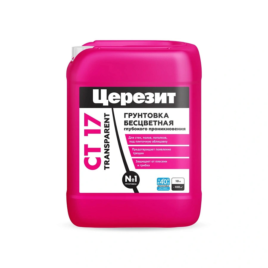 Изображение товара Грунтовка Ceresit CT17 Transparent Глубокого проникновения для любых оснований 10 л