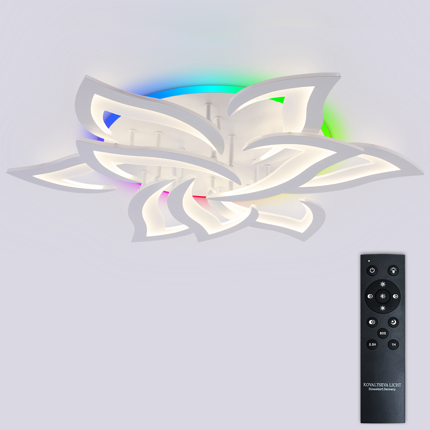 Изображение товара Люстра потолочная светодиодная Natali Kovaltseva Olimp с RGB подсветкой пультом управление