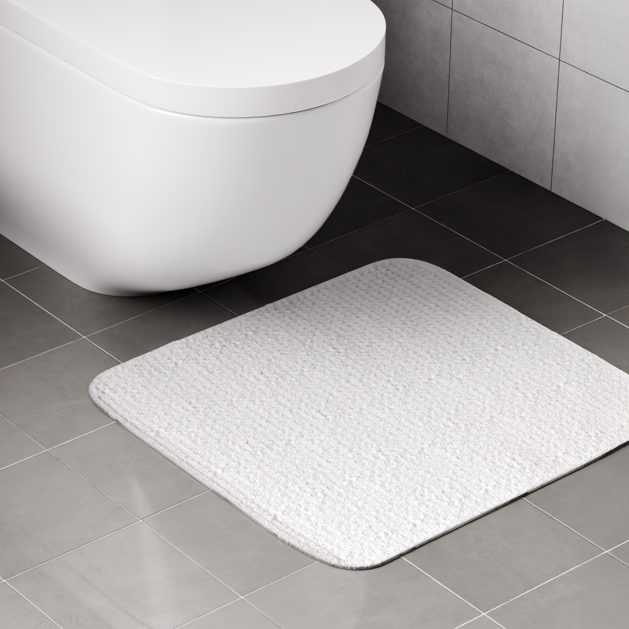 Изображение товара Коврик для туалета Swensa Slot 50x50 см белый противоскользящий