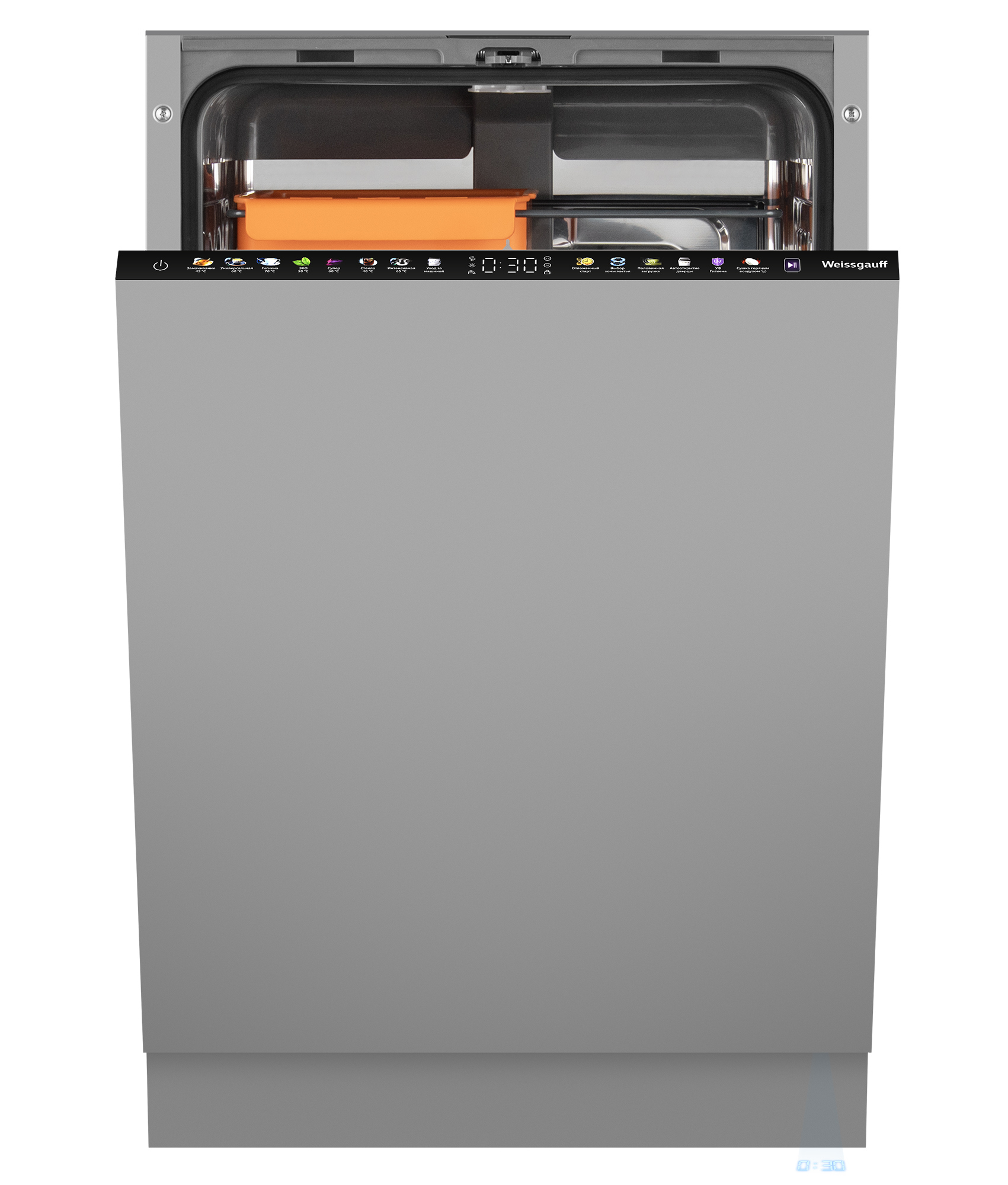 Изображение товара Встраиваемая посудомоечная машина Weissgauff BDW 4538 Touch Inverter Timer Floor 45 см
