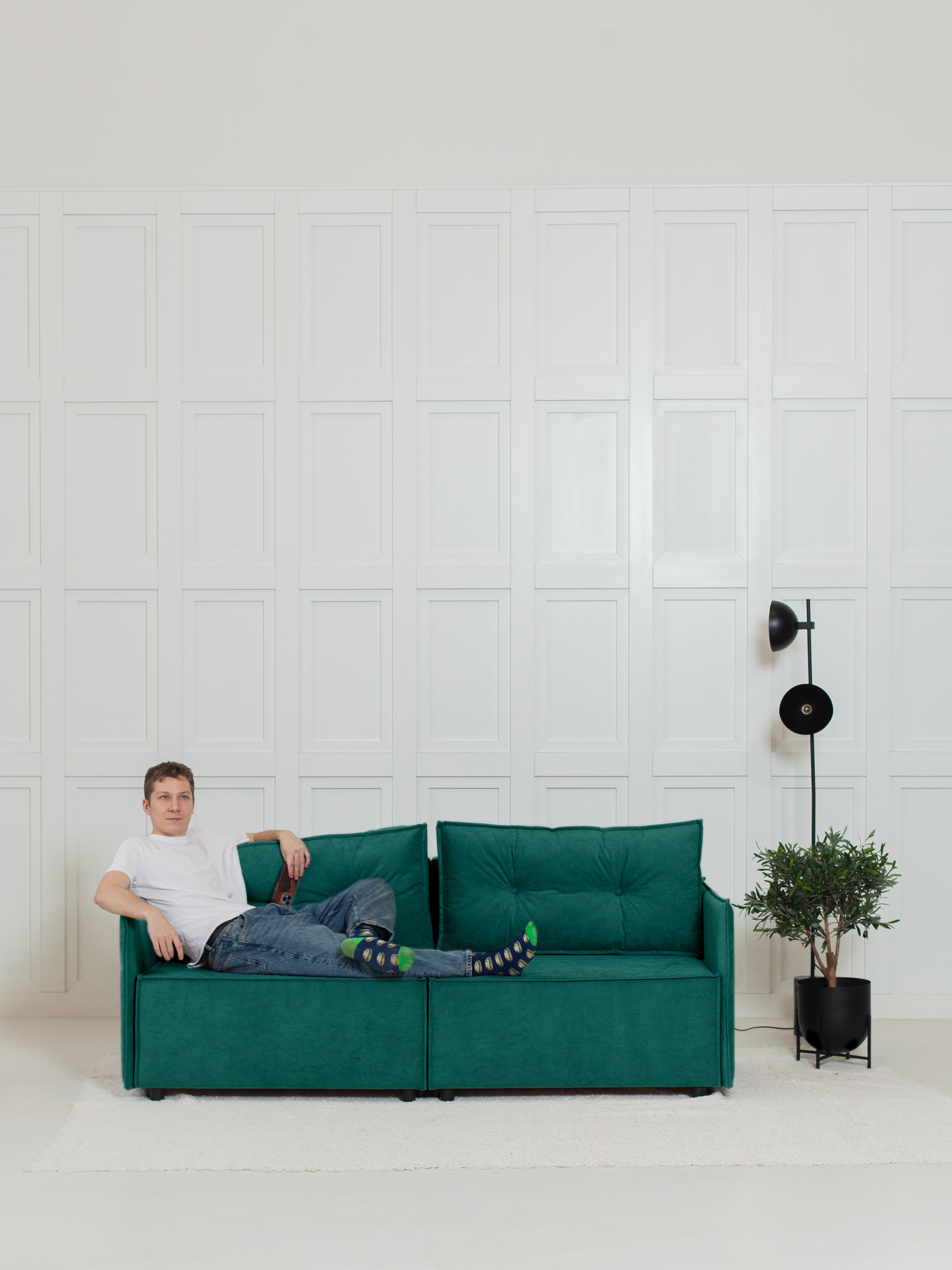 Изображение товара Диван раскладной CITYHD Цюрих Слим 200x90x80 см зеленый