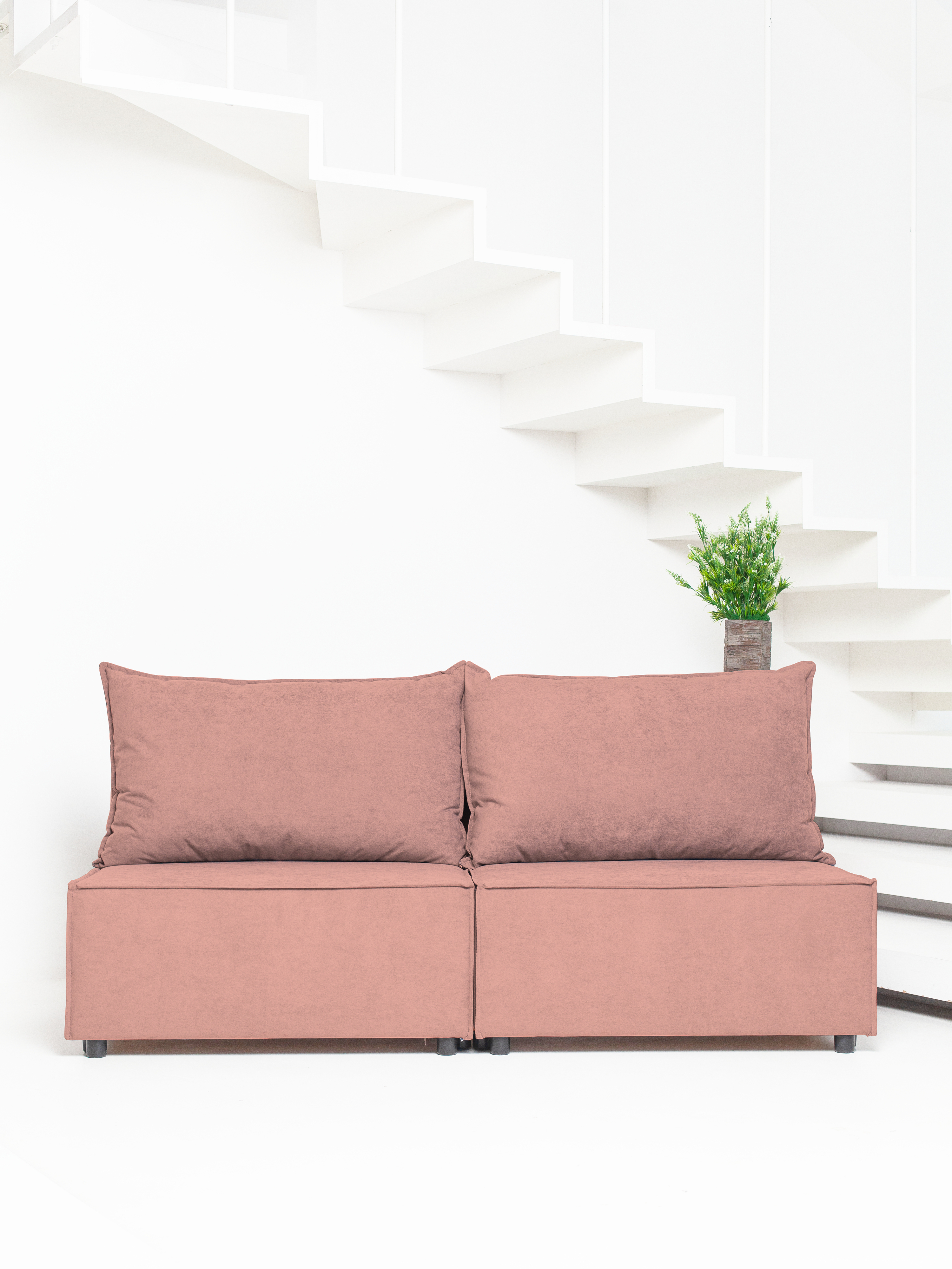 Изображение товара Диван раскладной Cityhd Ницца 188x94x75 см велюр цвет розовый