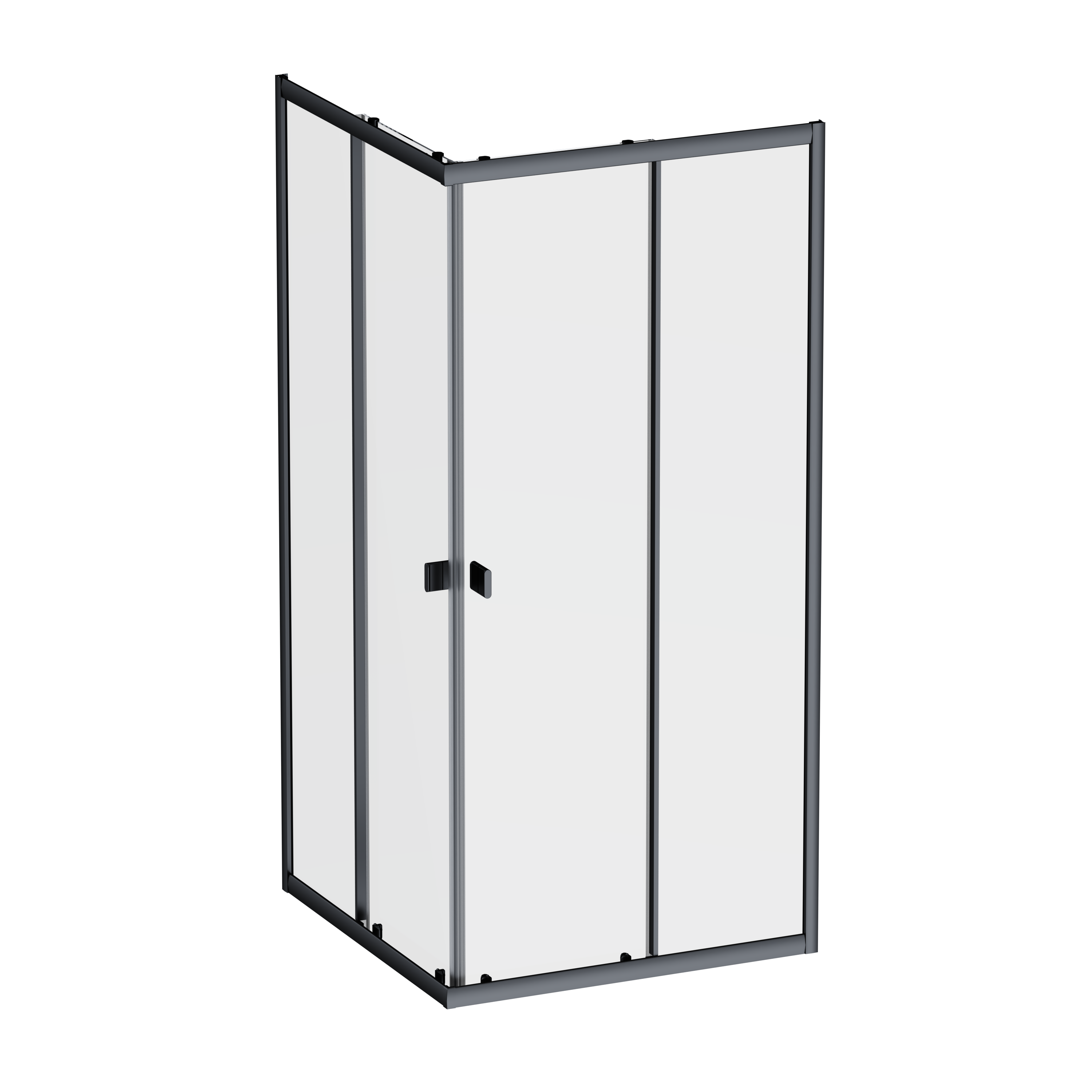 Душевой уголок AM.PM Flash W9HG-403-090-BT квадратный 90x90 см черный профиль прозрачное стекло раздвижной - 1