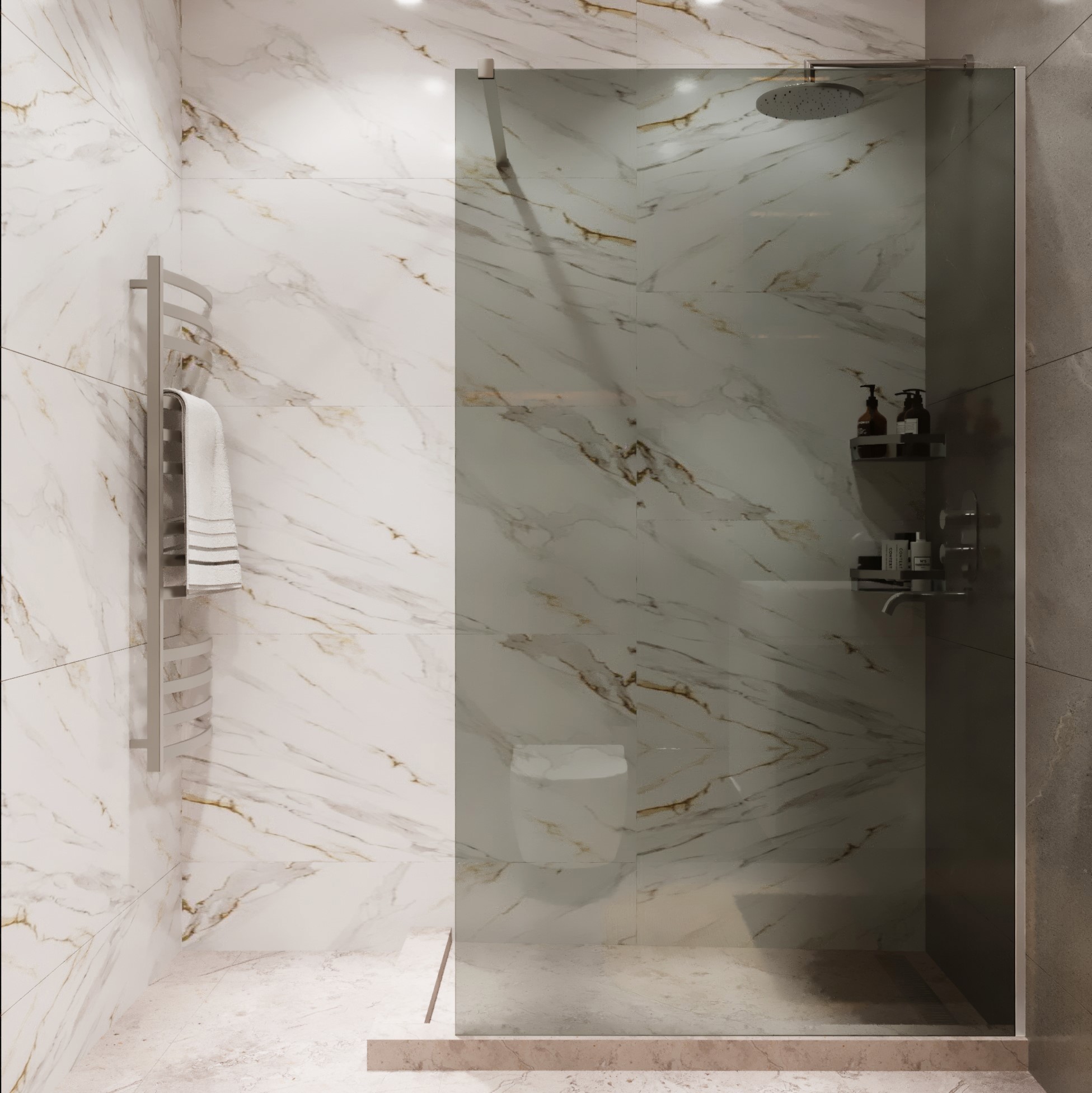 Изображение товара Душевая перегородка Mebelvann 80x200 см хромированный профиль тонированное стекло