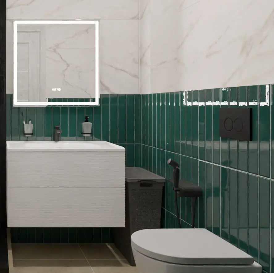 Корзина для белья Виолет Лофт 50л 45x60x26 см цвет серый - 4