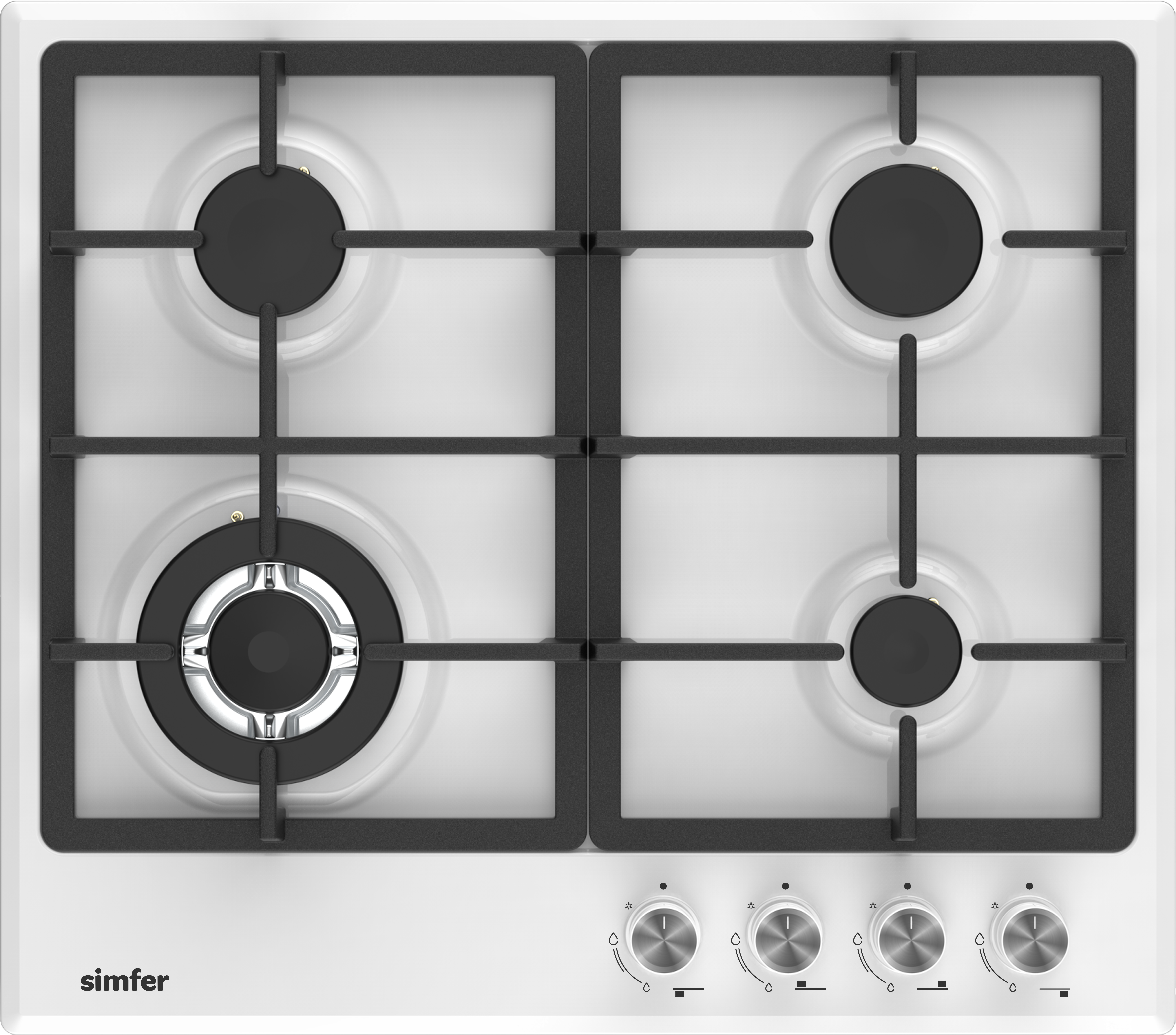 Изображение товара Газовая варочная панель Simfer H60V41W525 60 см 4 конфорки цвет белый