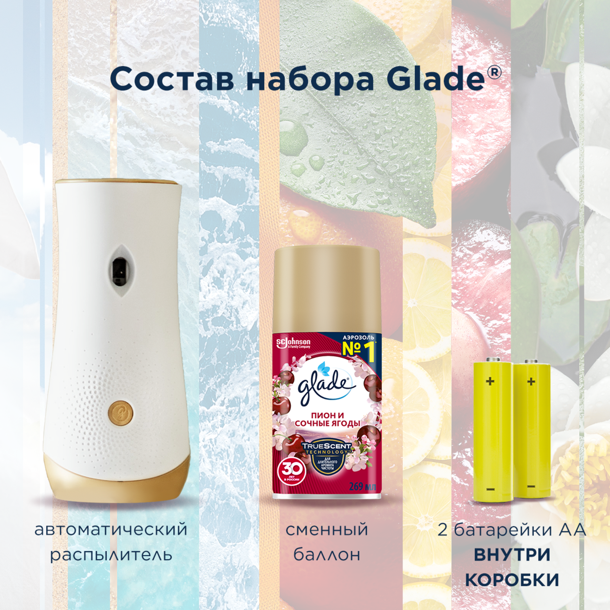 Освежитель воздуха автоматический Glade Automatic «Пион и сочные ягоды» основной блок - 1