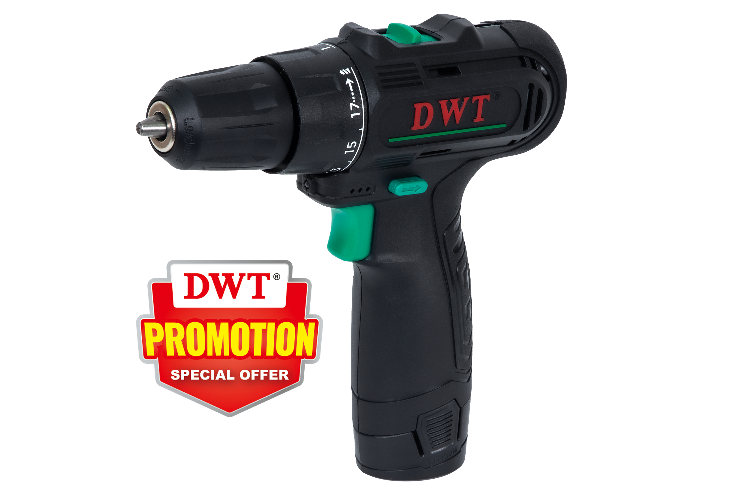 Изображение товара Аккумуляторная дрель-шуруповерт DWT ABSP-12 NF-2 BMC 12 В с 2 аккумуляторами и подсветкой