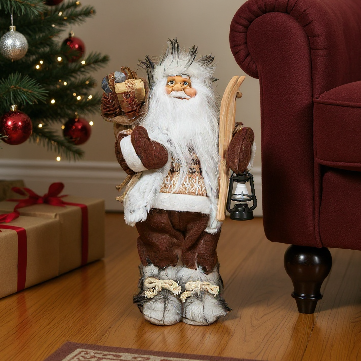 Изображение товара Фигура декоративная KREAFORTA Санта 30 см коричневый для новогоднего декора