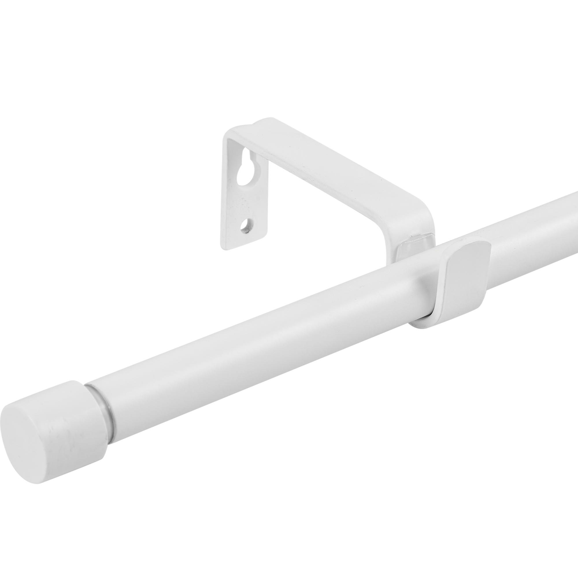 Изображение товара Металлический однорядный раздвижной карниз Цилиндр d13/16 мм 120-210 см белый