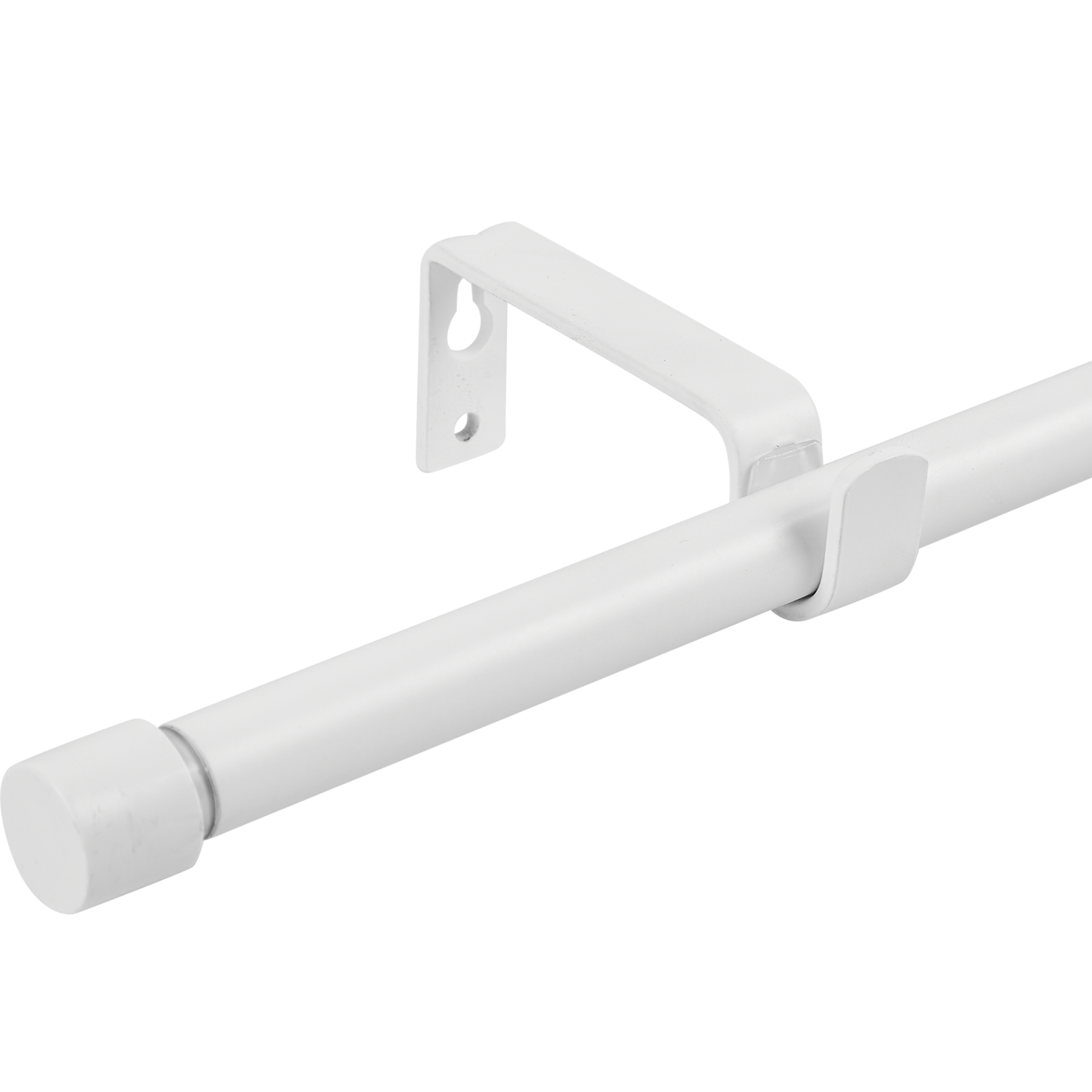 Карниз однорядный раздвижной Цилиндр d13/16 мм 120-210 см металл цвет белый