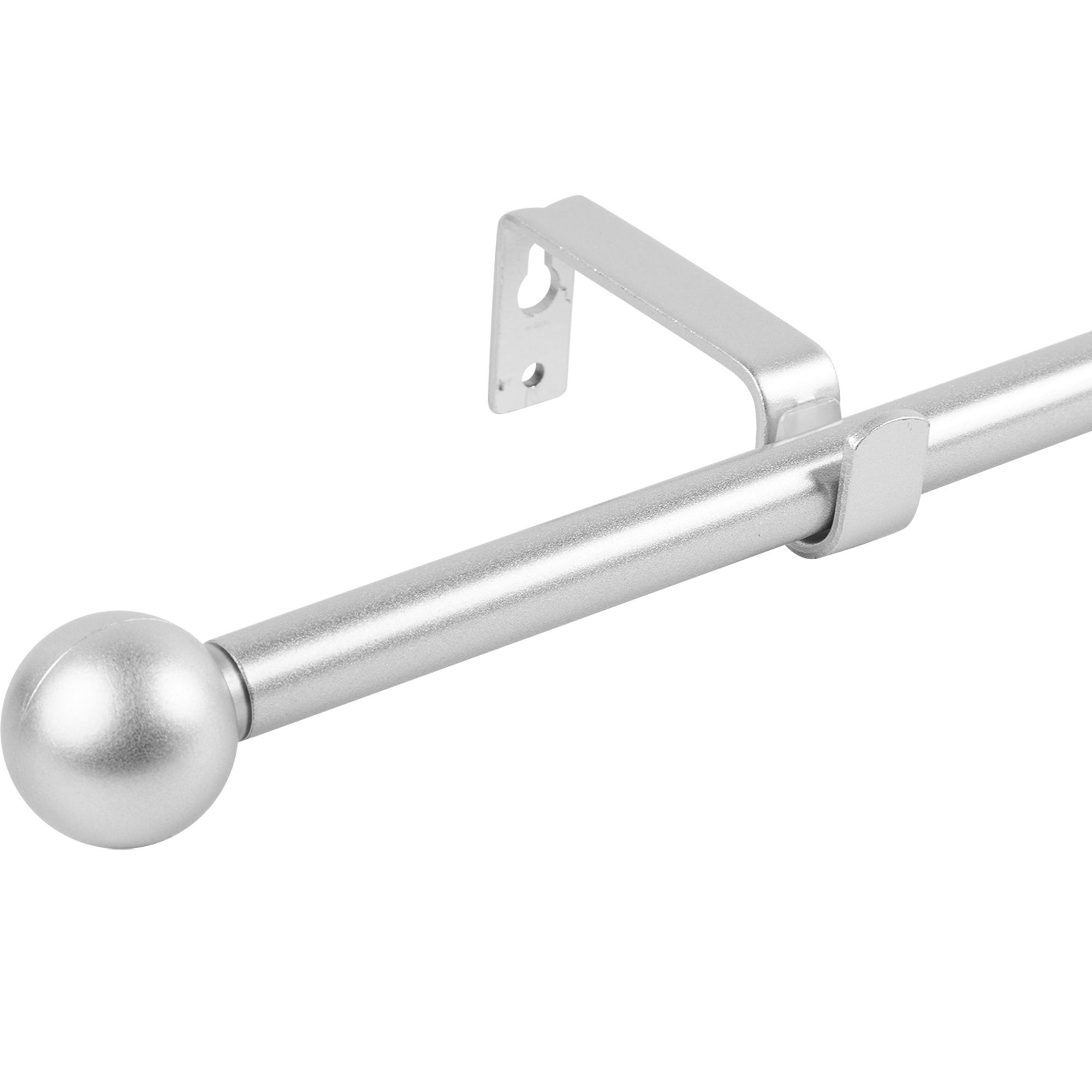 Изображение товара Однорядный раздвижной металлик карниз Шар d13/16 мм 120-210 см серебро