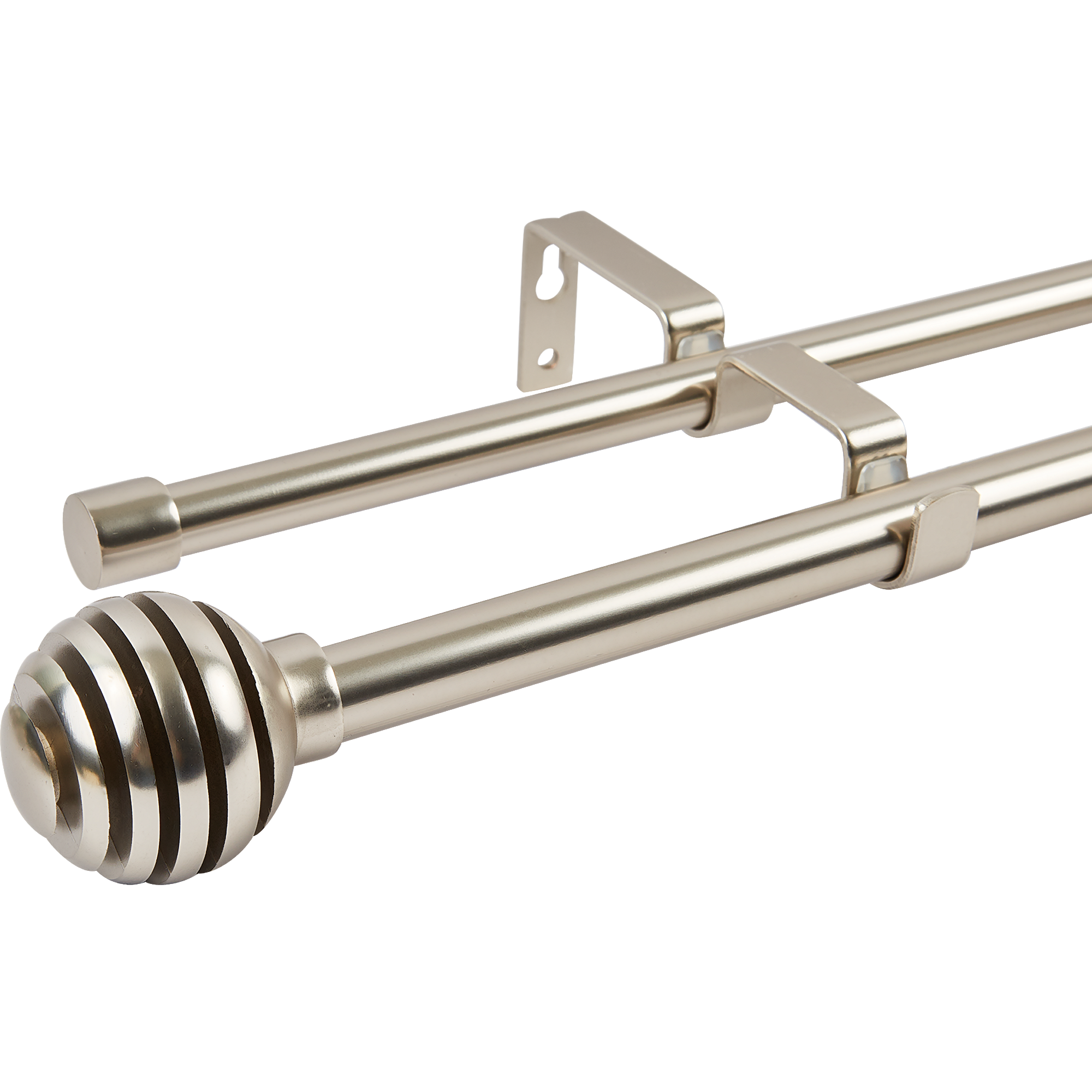 Карниз двухрядный раздвижной Elip d16/19 мм 160-300 см металл цвет никель