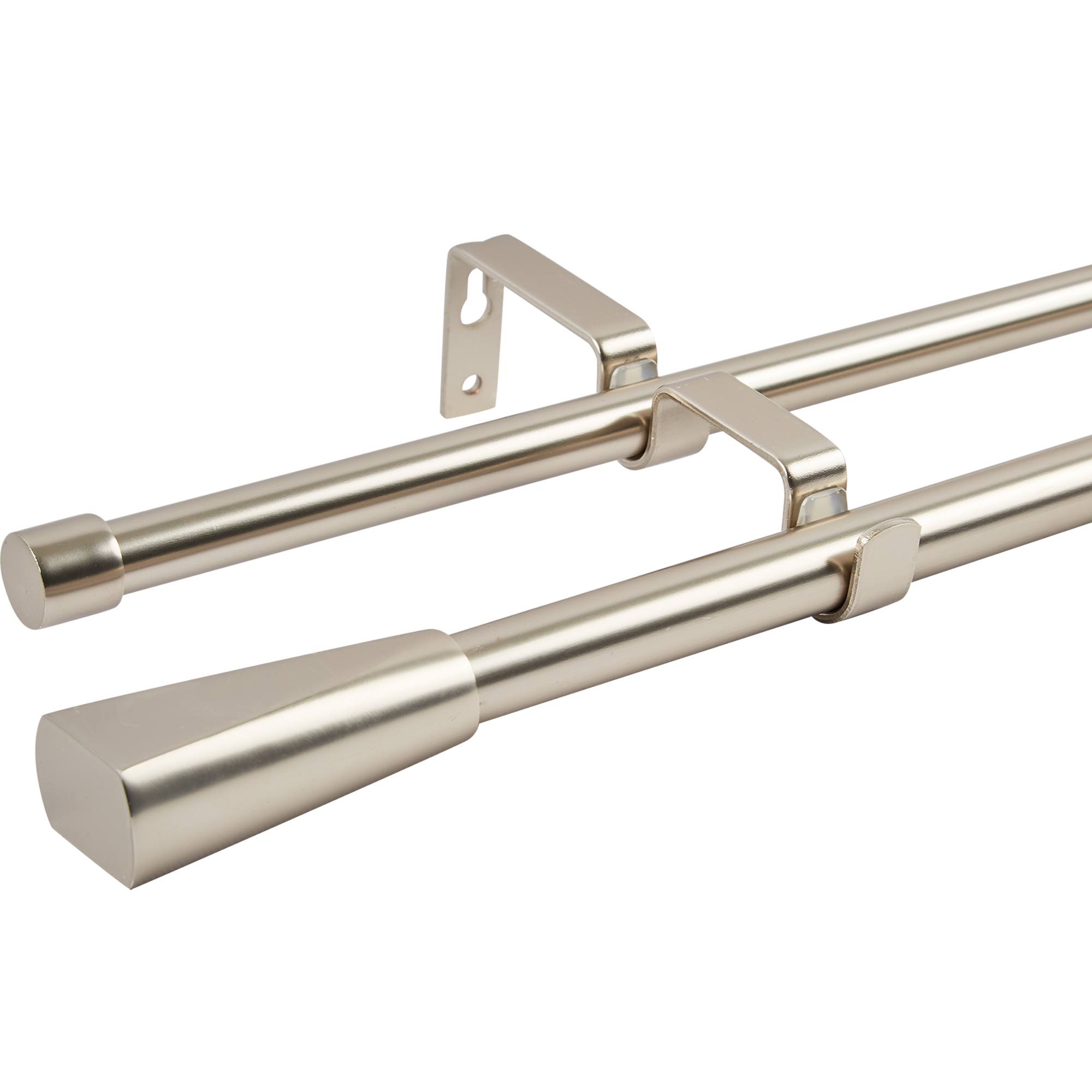 Карниз двухрядный раздвижной Грани d16/19 мм 160-300 см металл цвет никель